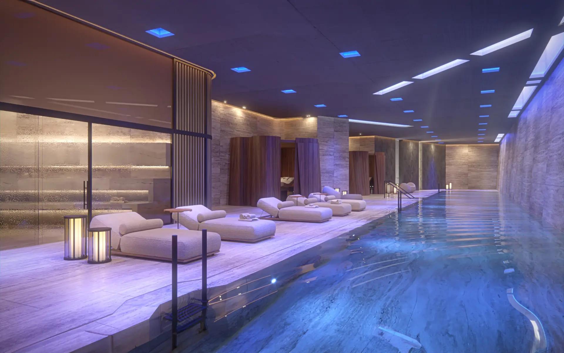 En-suite bathroom with contemporary fittings in new-build penthouse, Santa Clara, Marbella