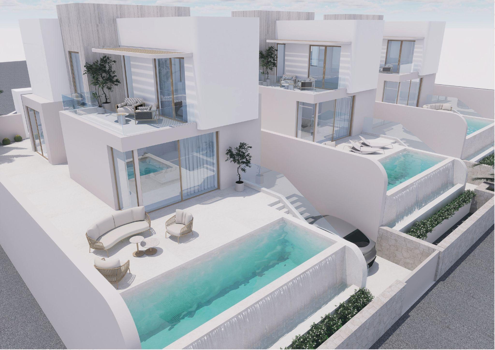 Kitchen with modern fitted appliances in new-build 3-bedroom villa, Algorfa