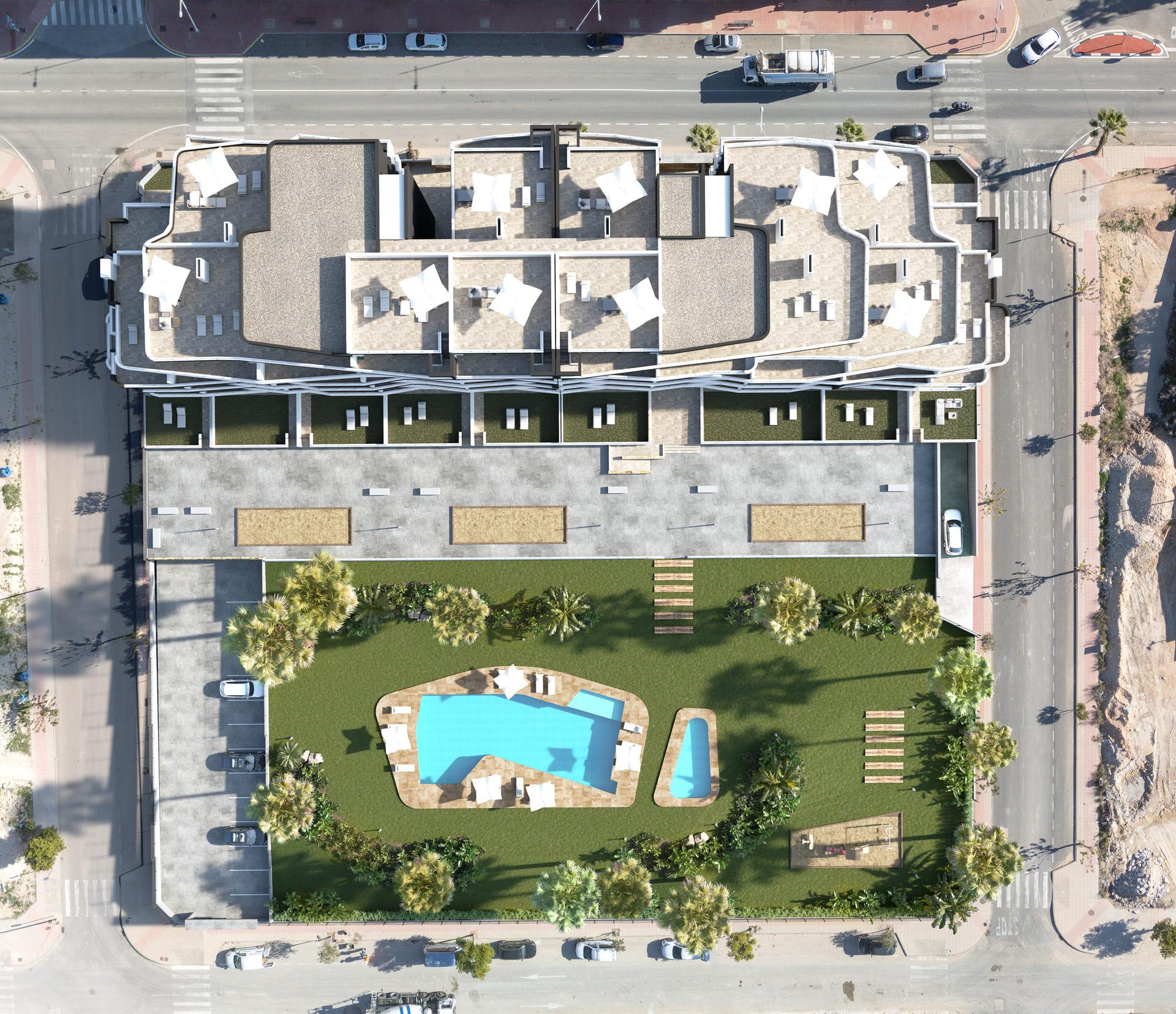 Terrace area of ground-floor apartment in Pueblo 9, San Miguel De Salinas