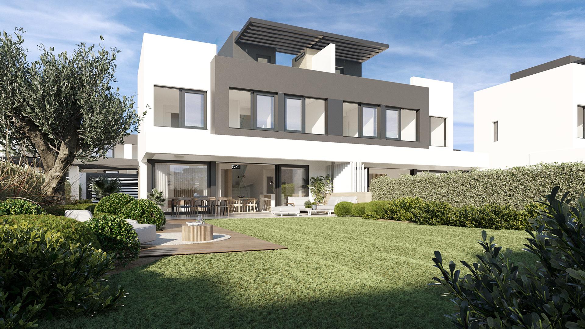 Ground-floor hallway in new-build townhouse, Estepona