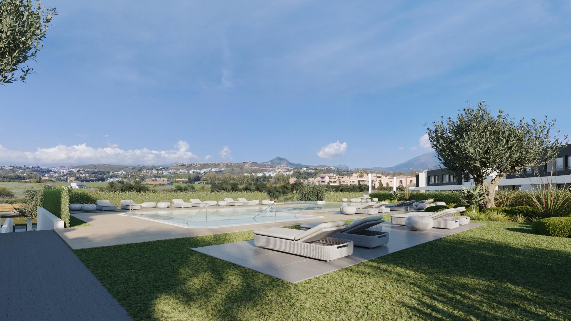 Children's playground in communal grounds, Estepona townhouse complex
