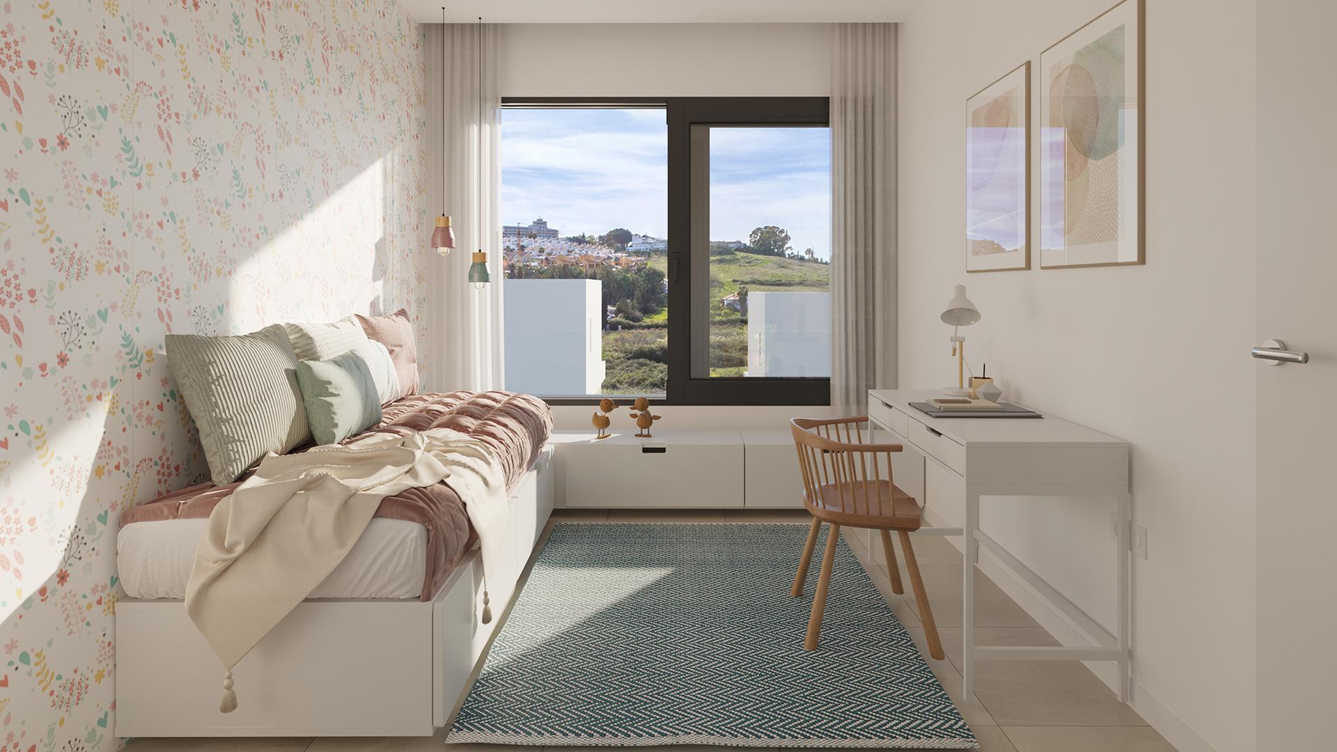 Double bedroom with built-in wardrobes in 4-bedroom townhouse, Estepona