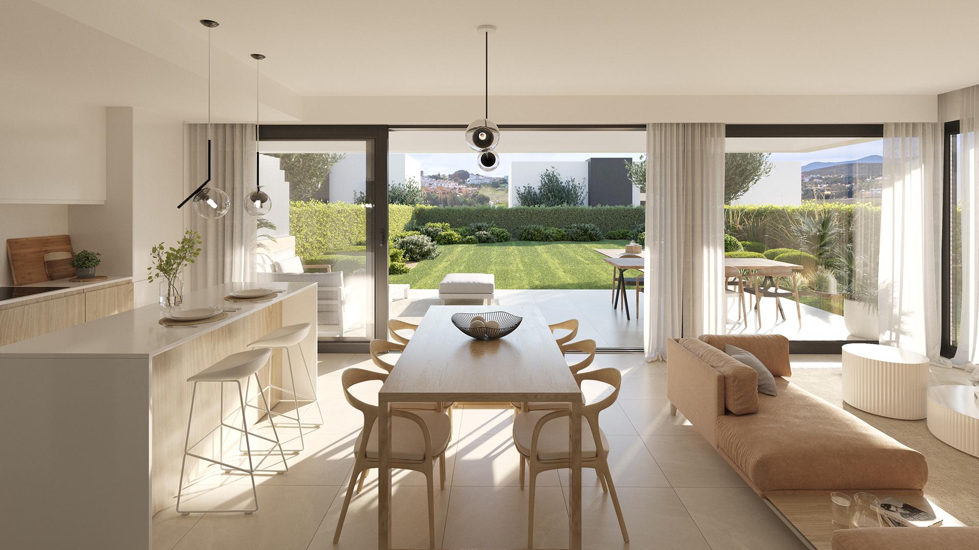 Private terrace with pergola in new-build townhouse, Estepona