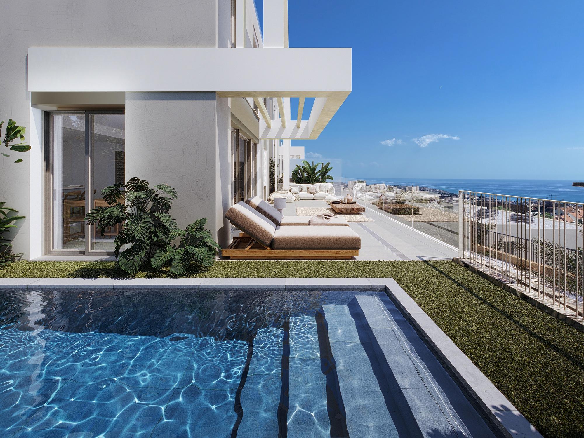 Kitchen worktop and appliances, new-build townhouse, Riviera del Sol, Mijas