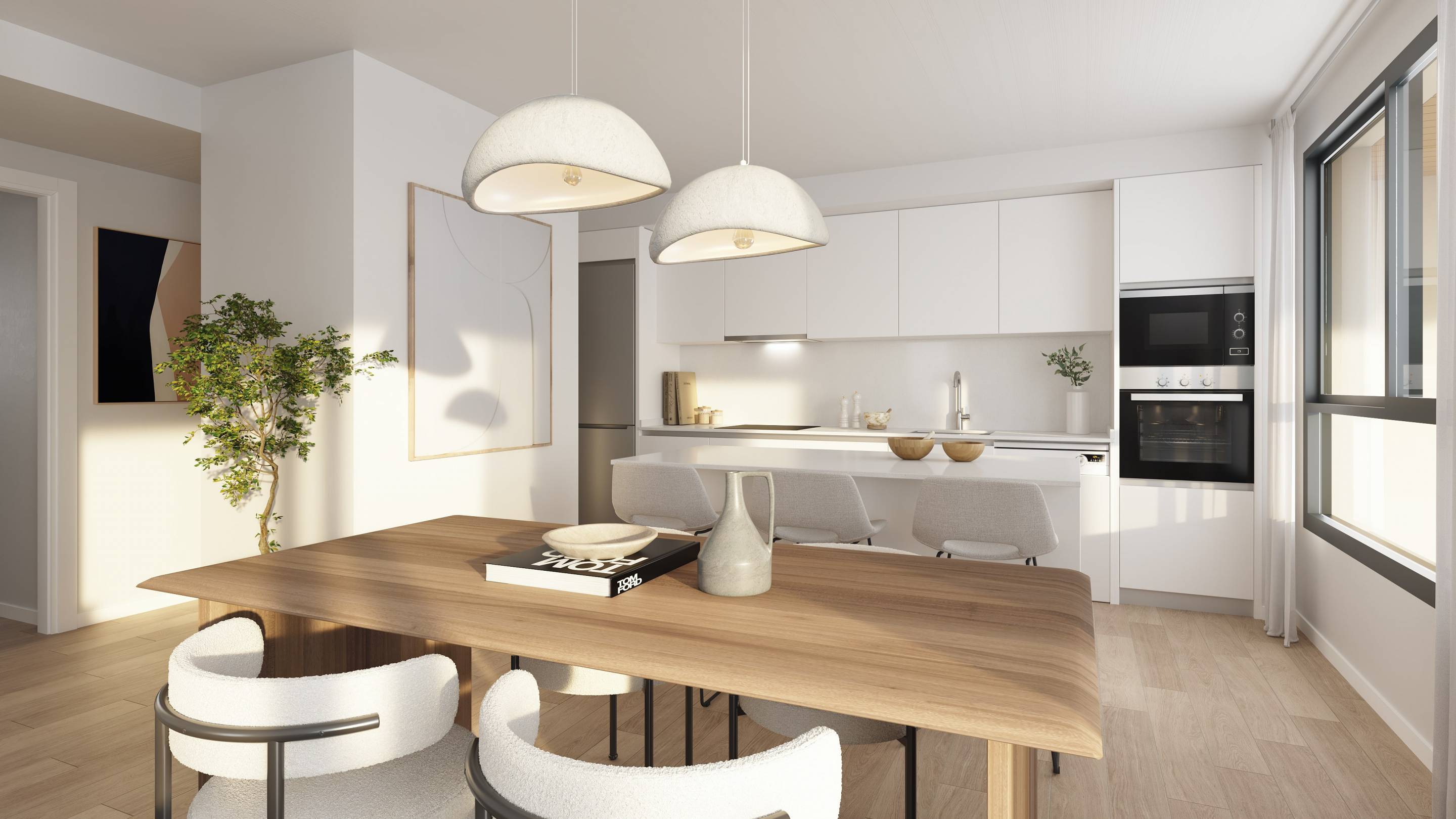 Communal landscaped gardens in new-build development, Playa de Fossa-Levante, Calpe