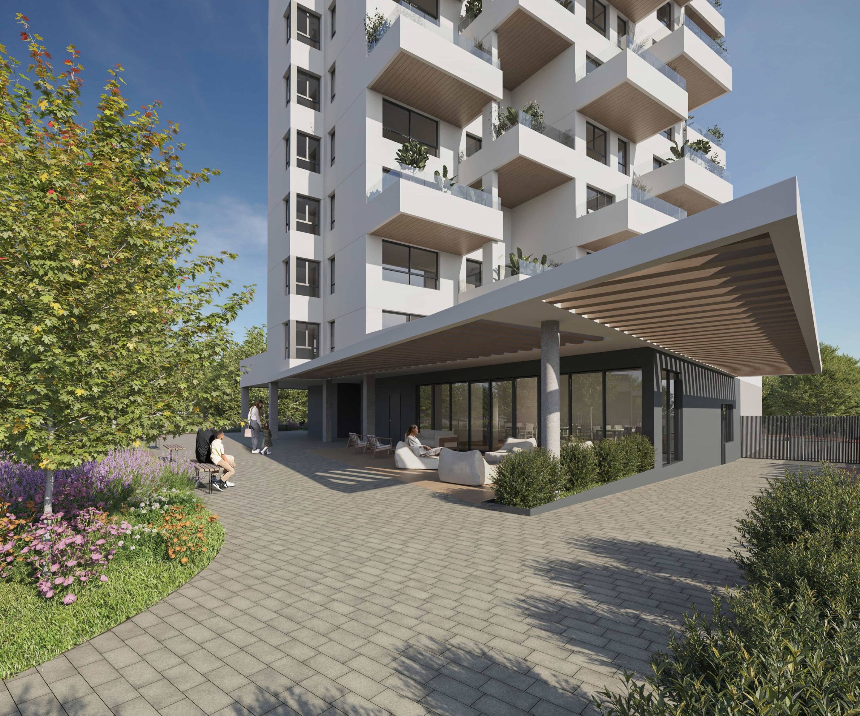 Main bedroom with built-in wardrobes in 2-bedroom new-build apartment, Playa de Fossa-Levante, Calpe