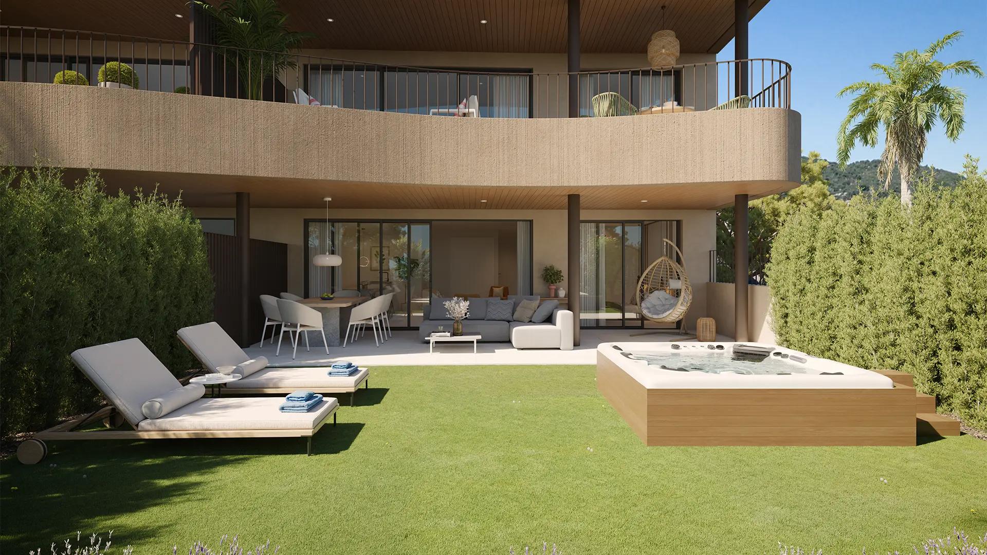 Kitchen with fitted units in 1-bedroom new-build penthouse, El Higuerón, Fuengirola