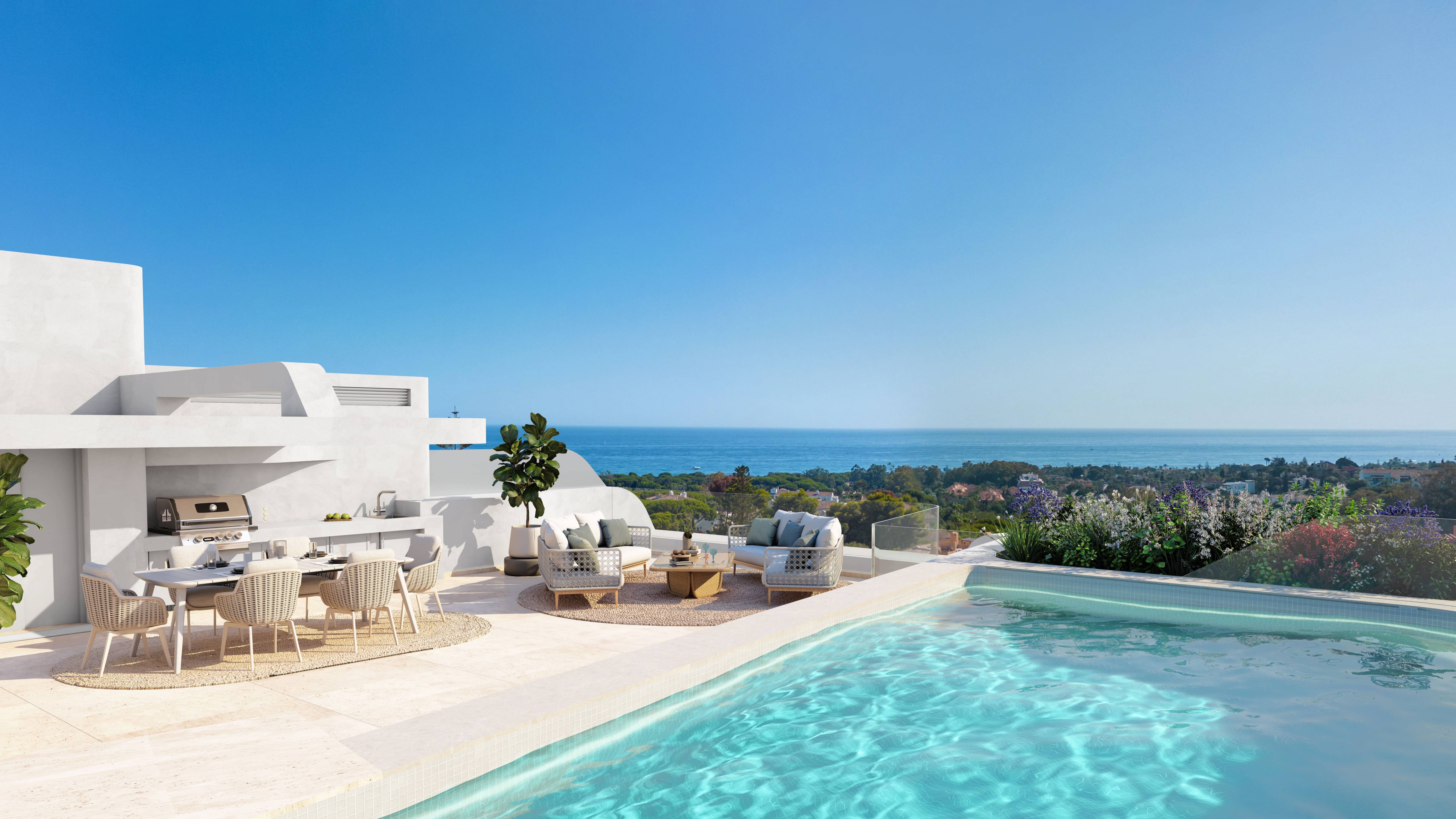 Terrace or outdoor space in new-build townhouse, La Reserva de Marbella