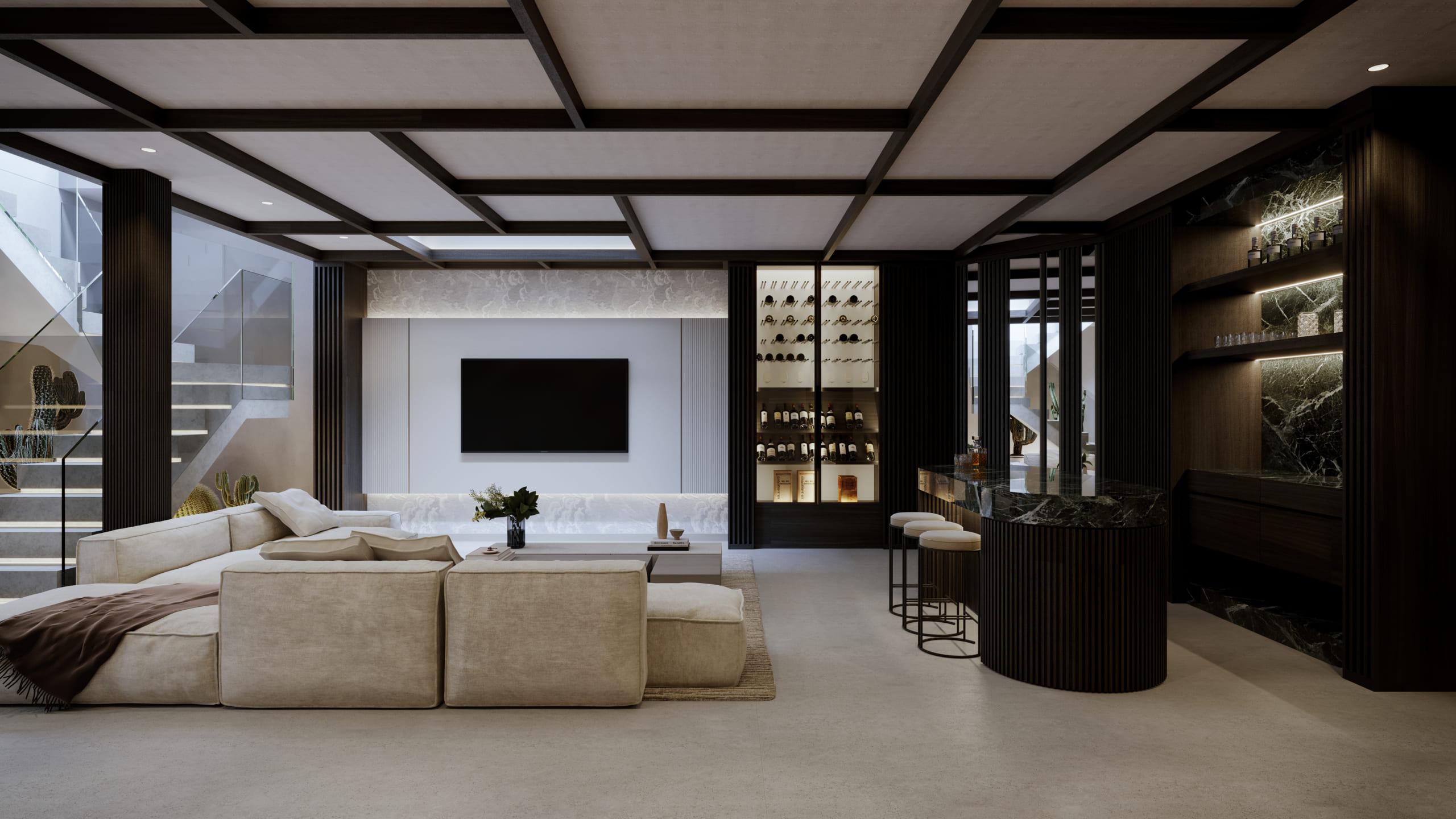 Open-plan kitchen and dining space in 3-bedroom townhouse, La Reserva de Marbella