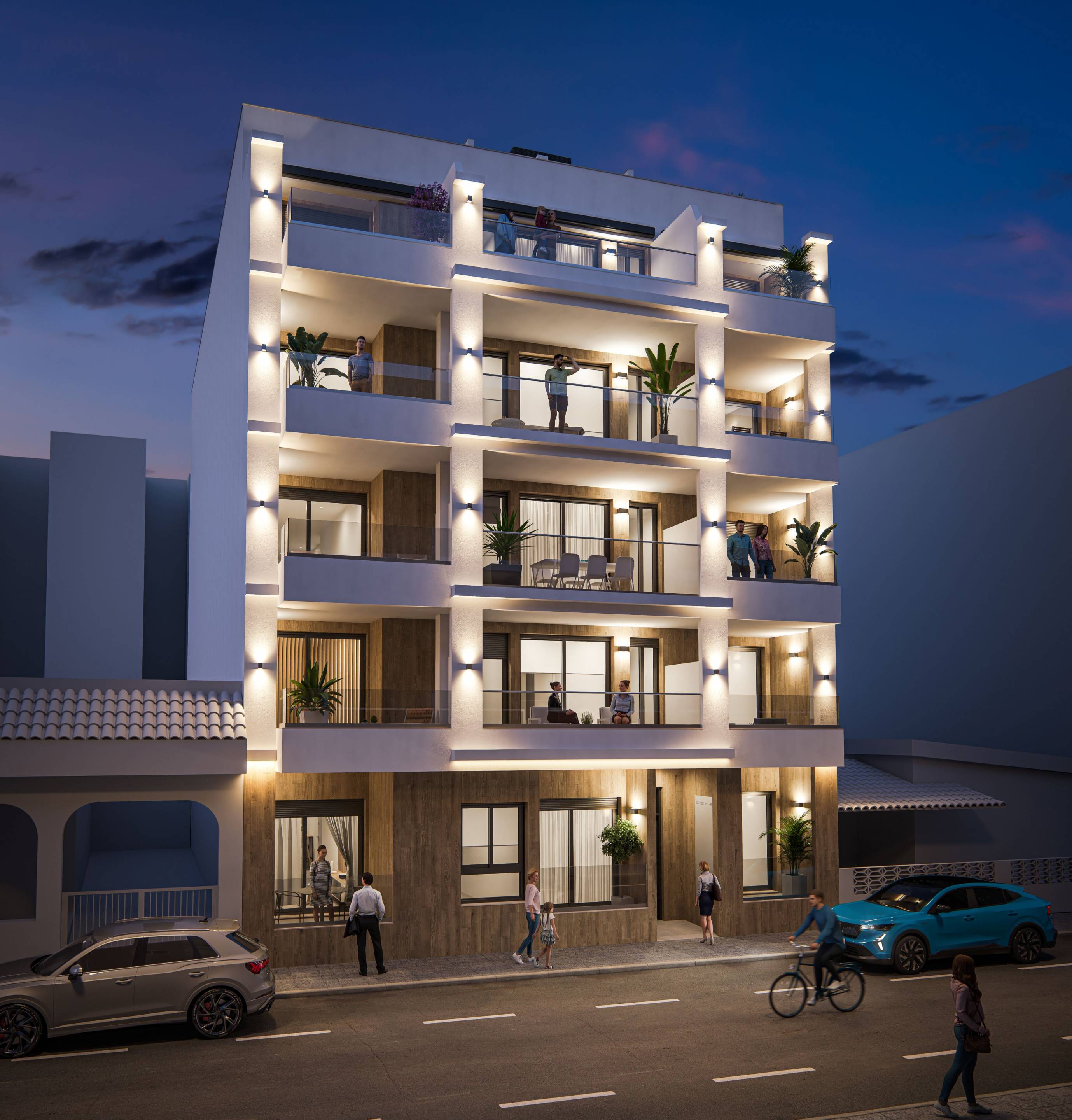 Living area with neutral finishes in 2-bedroom new-build apartment, Centro, Torrevieja