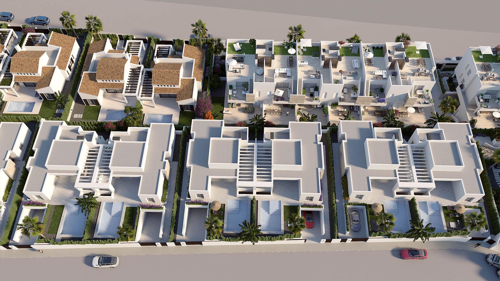 Master bedroom with built-in wardrobes in 3-bedroom townhouse, La Finca Golf, Algorfa