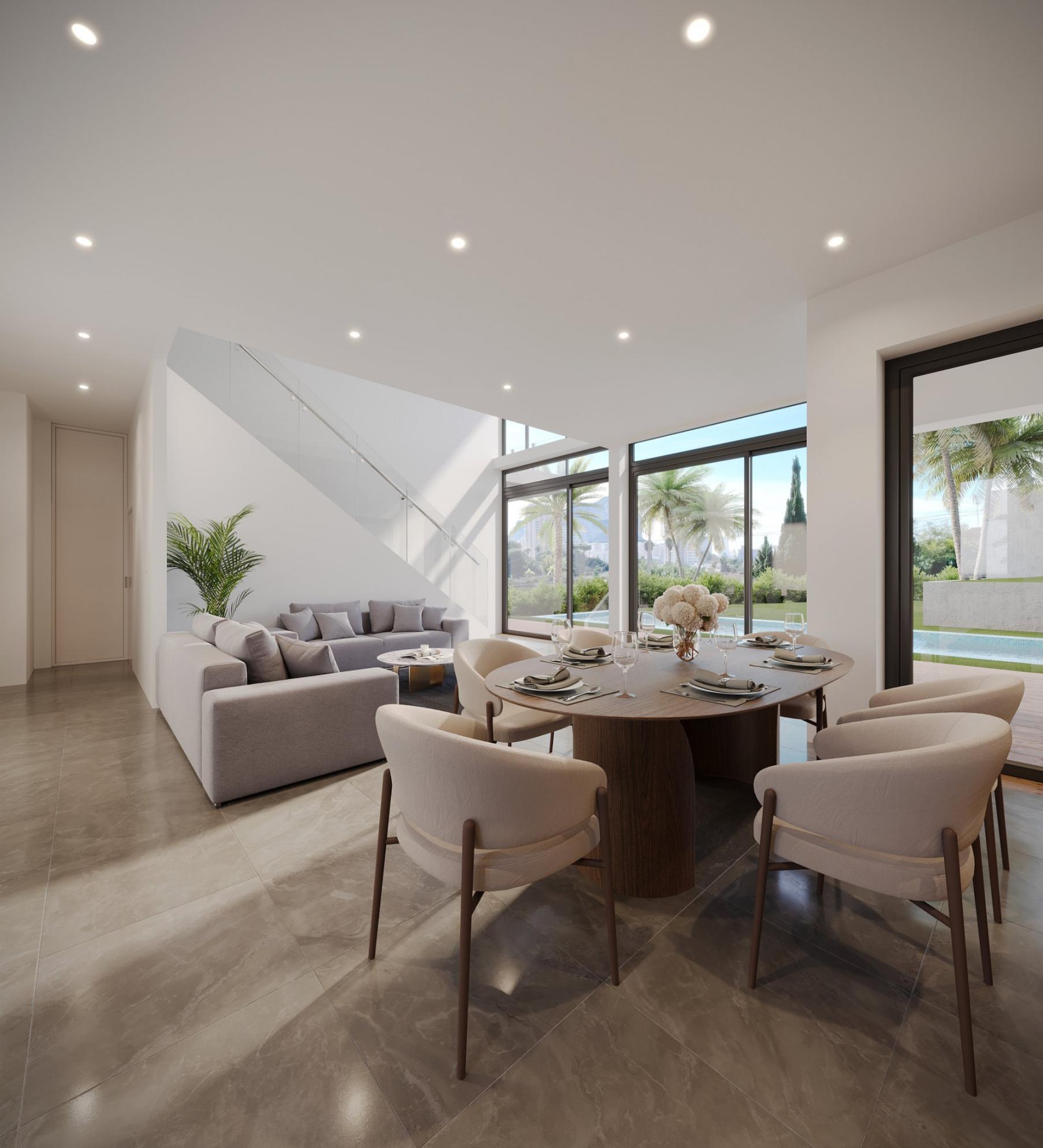 Covered terrace with garden views in new-build villa, Cometa-Carrió, Calpe