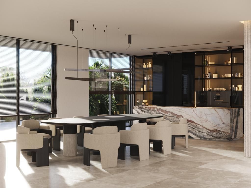 Dining area in 7-bedroom new-build villa, Nagüeles, Marbella