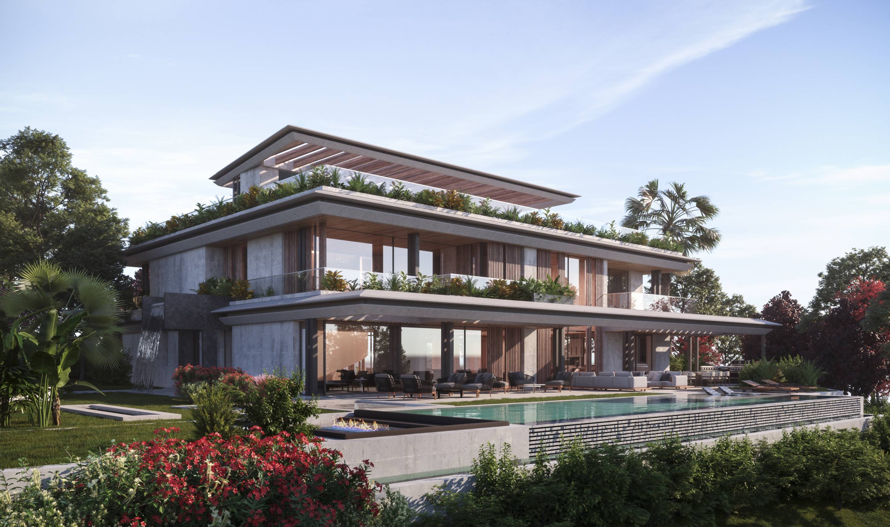 Landscaped grounds of new-build villa, Nagüeles, Marbella