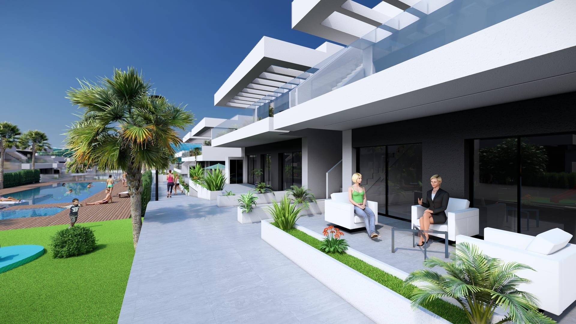 Fitted kitchen with modern appliances in new-build bungalow, La Finca Golf, Algorfa