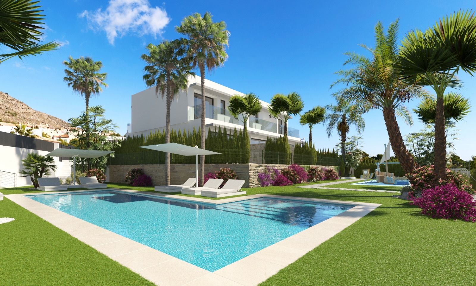Communal pool in new-build residential complex, Finestrat Hills, Finestrat