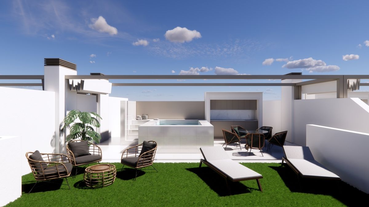 Kitchen with fitted appliances and cabinetry in 2-bedroom bungalow, Zona Pueblo