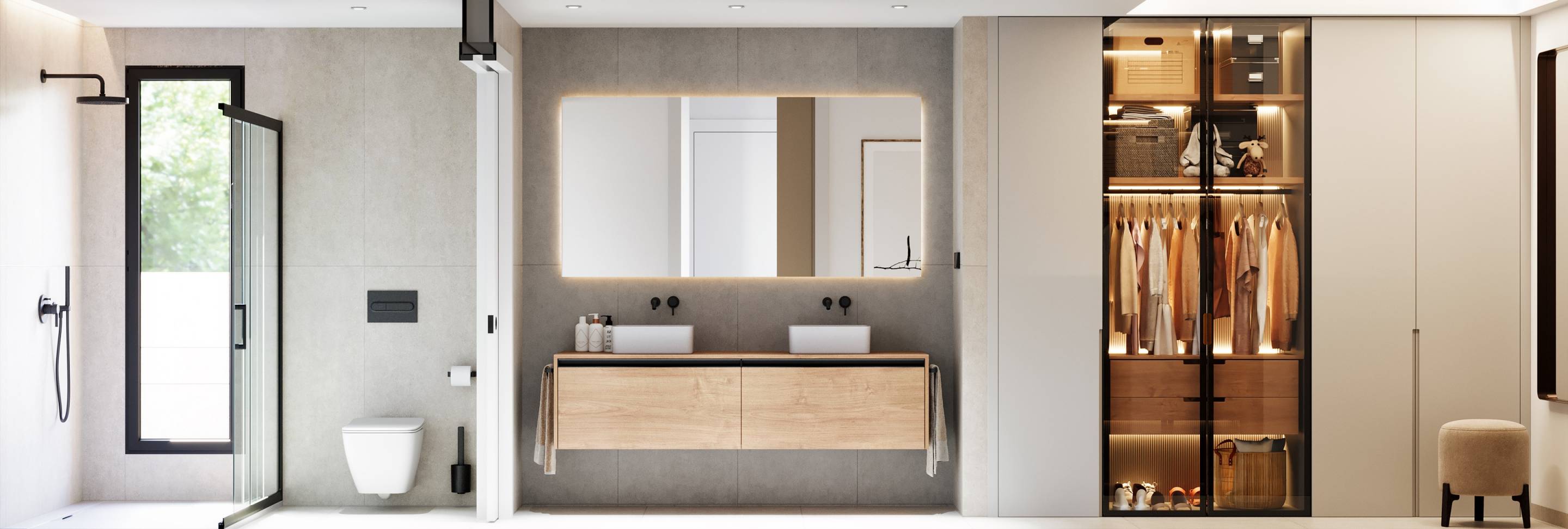 Open-plan living and dining area with porcelain tile floors in new-build villa, Pilar De La Horadada