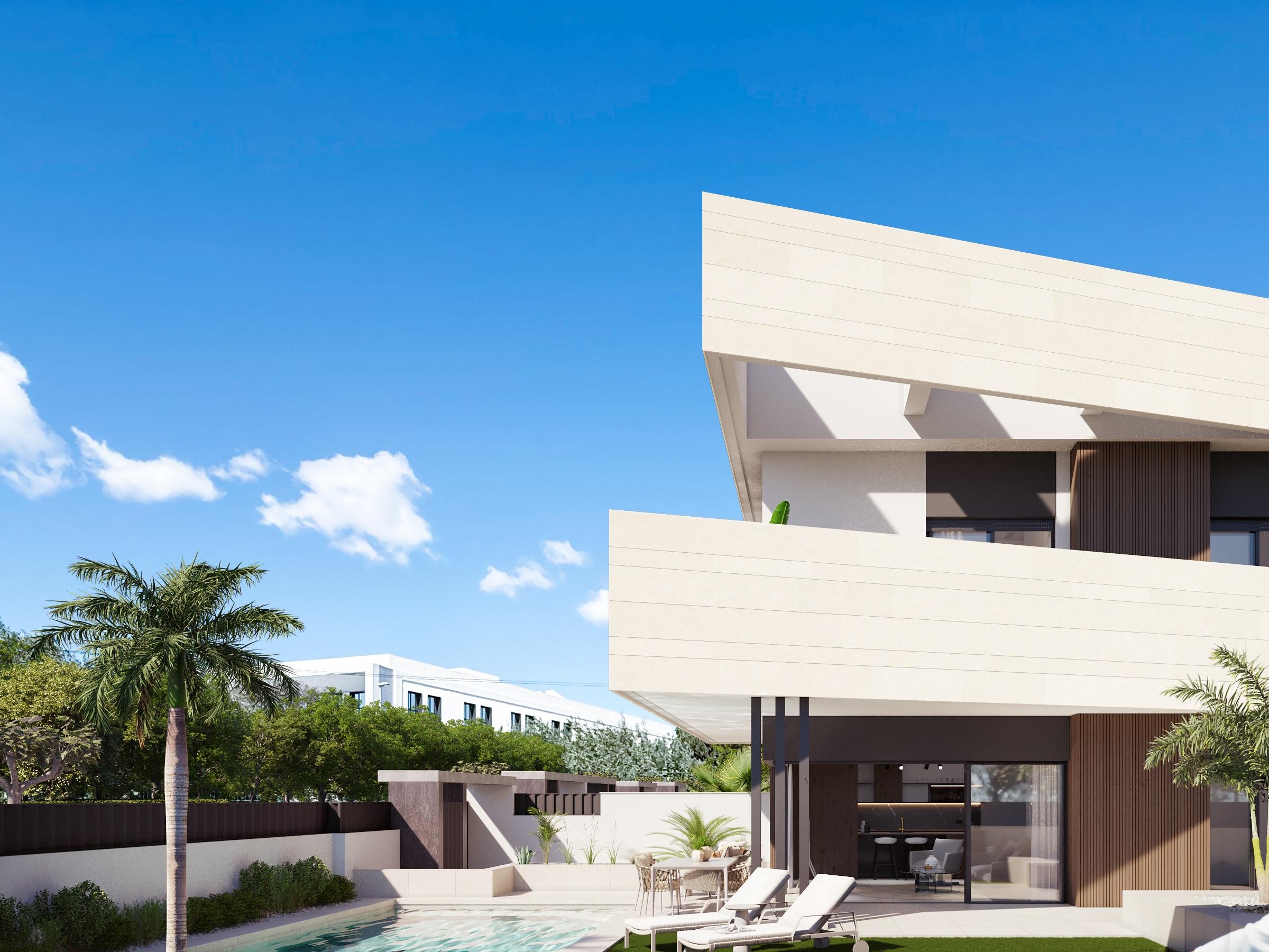Main bedroom with built-in wardrobes in 3-bedroom new-build villa, Pilar De La Horadada