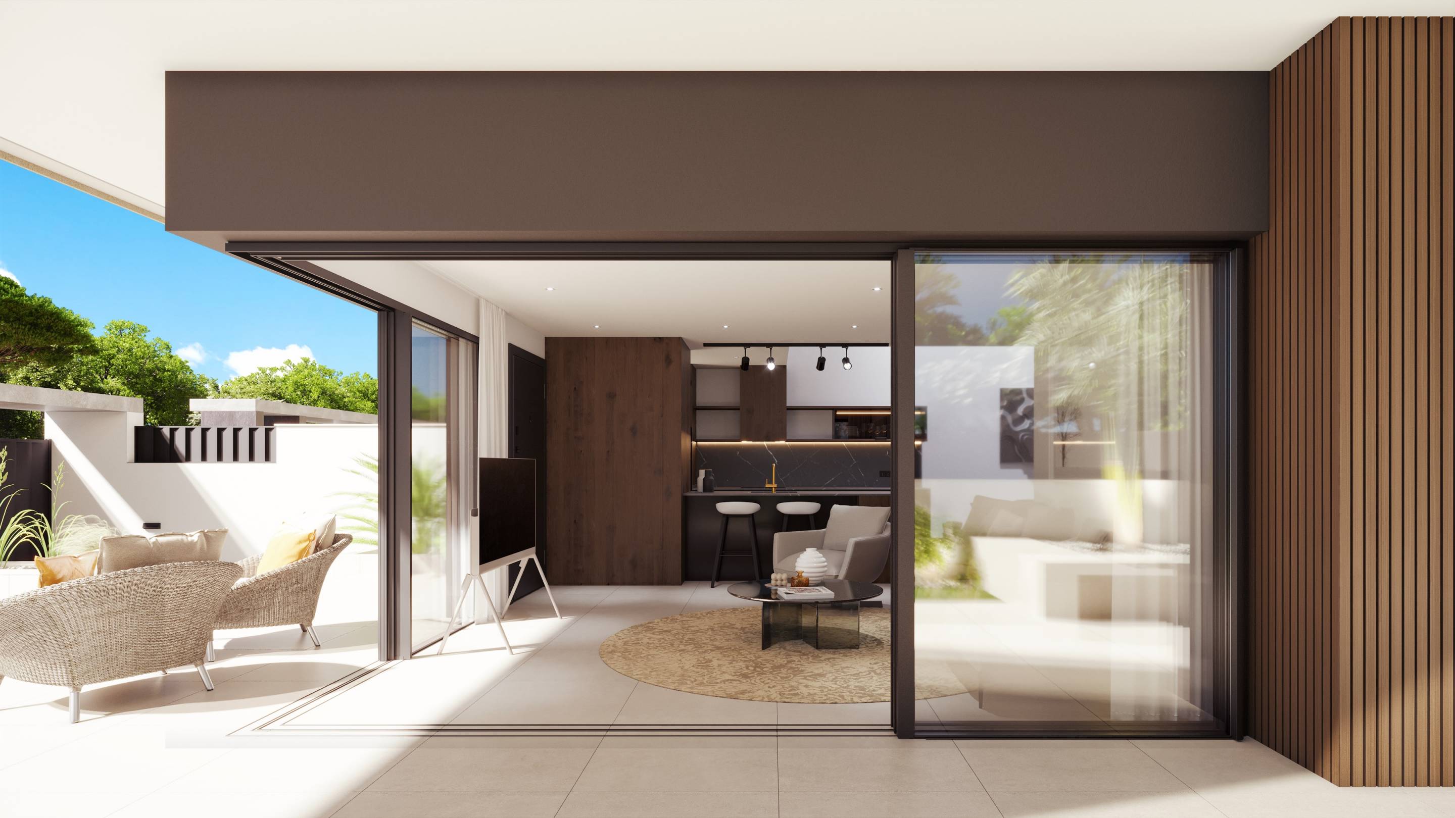 En-suite bathroom with contemporary fittings in new-build villa, Pilar De La Horadada
