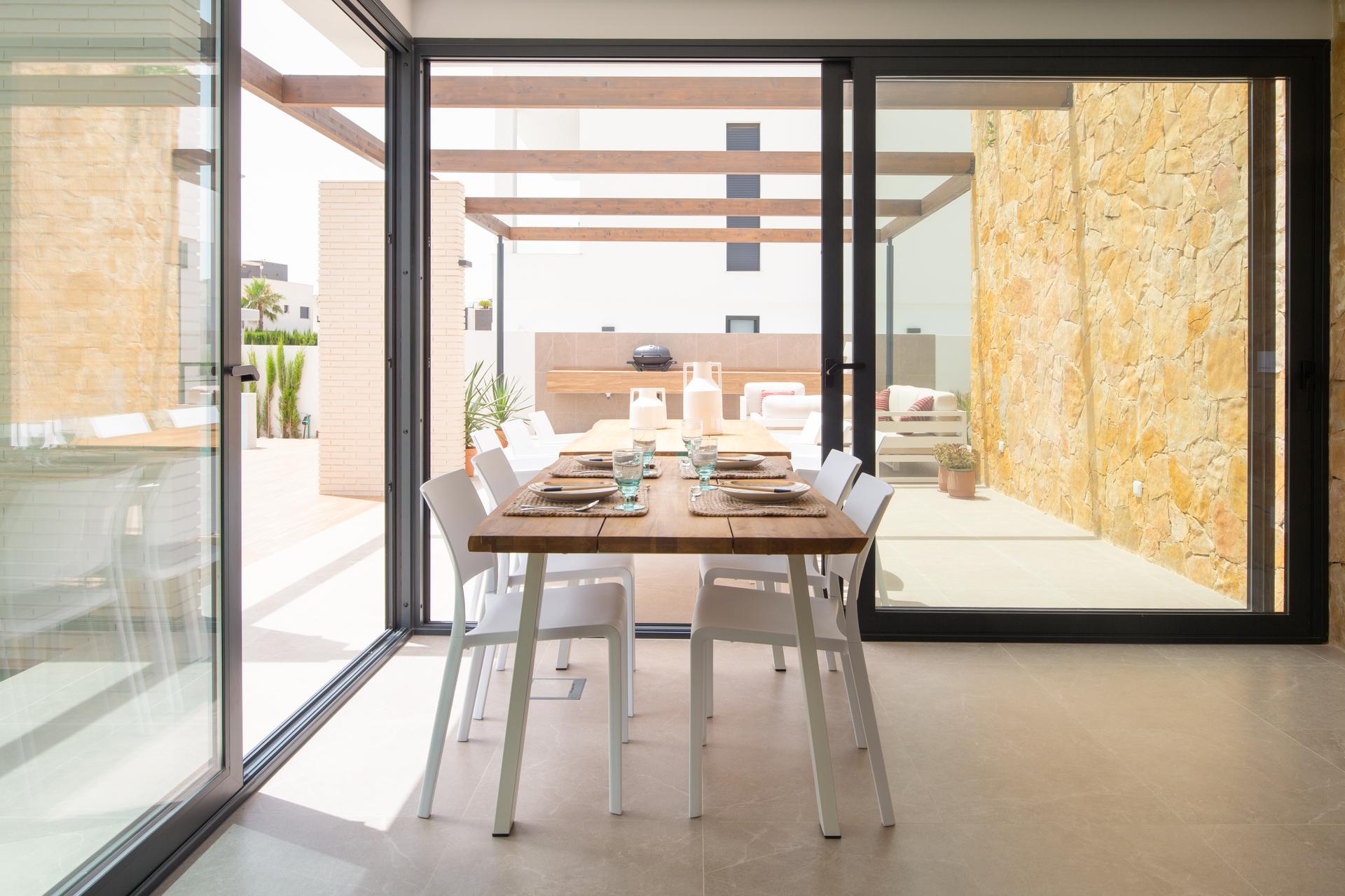 Side garden and outdoor space of new-build villa, Campoamor, Orihuela Costa