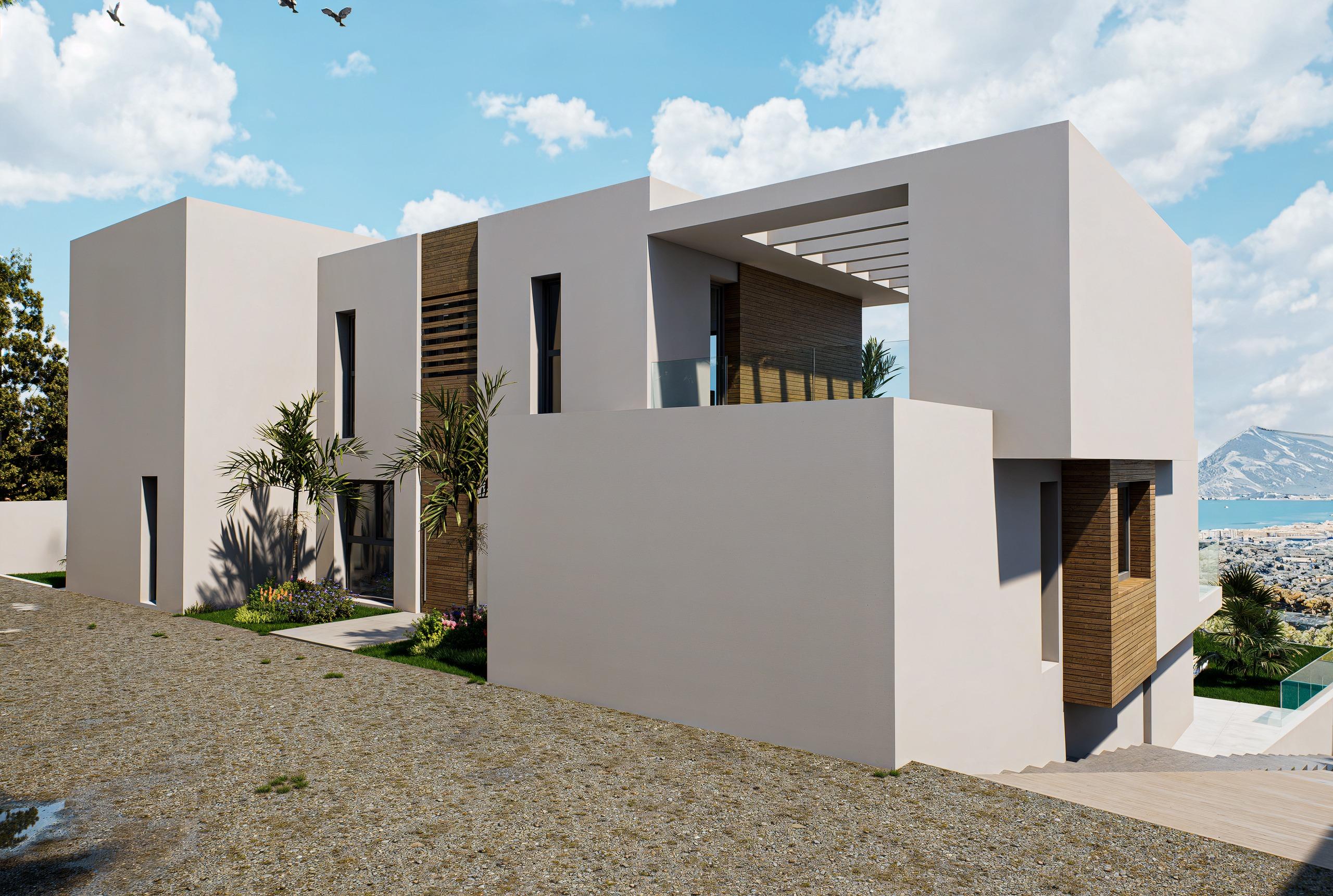 Upper floor layout plan of 4-bedroom new-build villa in Altea Hills, Altea