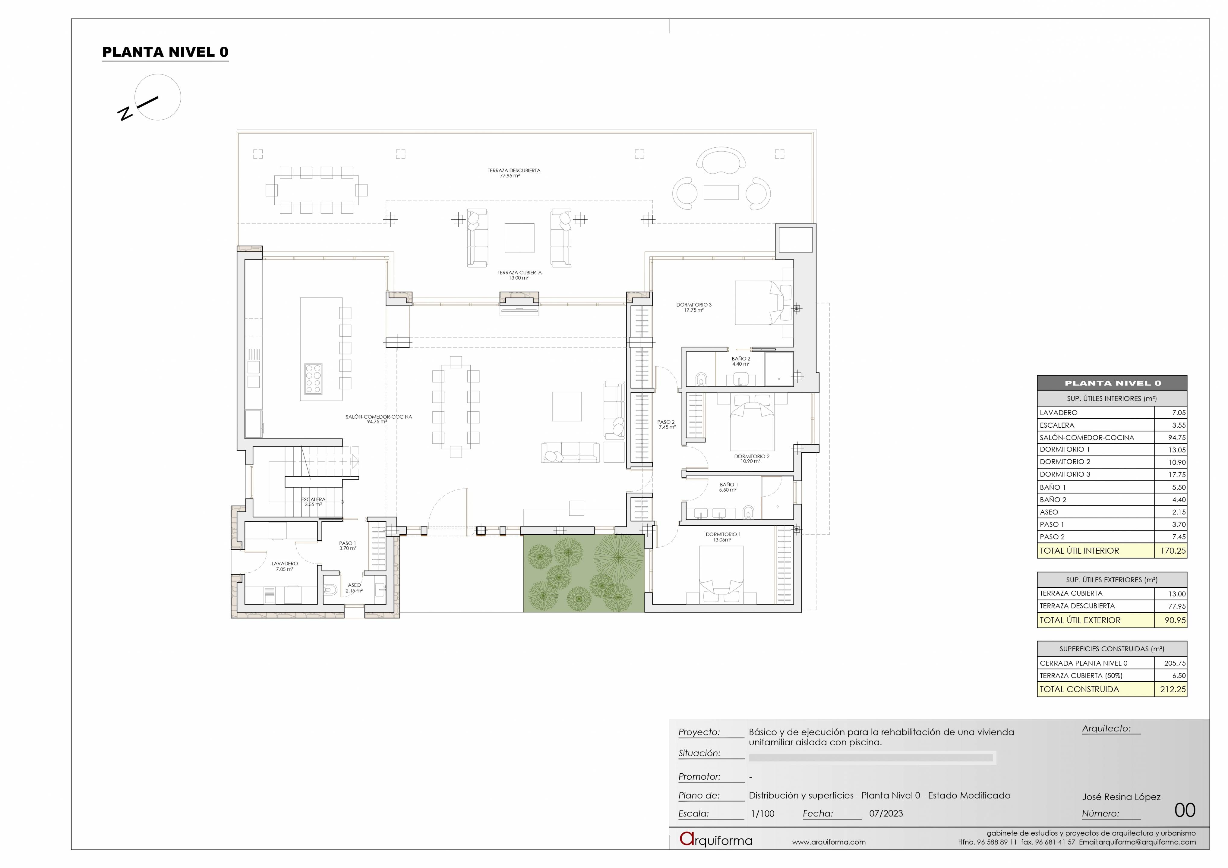 Solarium level floor plan of 4-bedroom new-build villa, Altea Hills, Altea