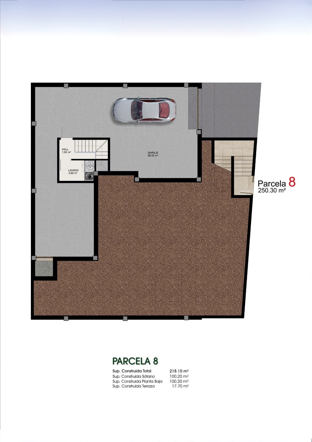 Ground floor plan of new-build villa in Benijofar showing 218m2 internal layout