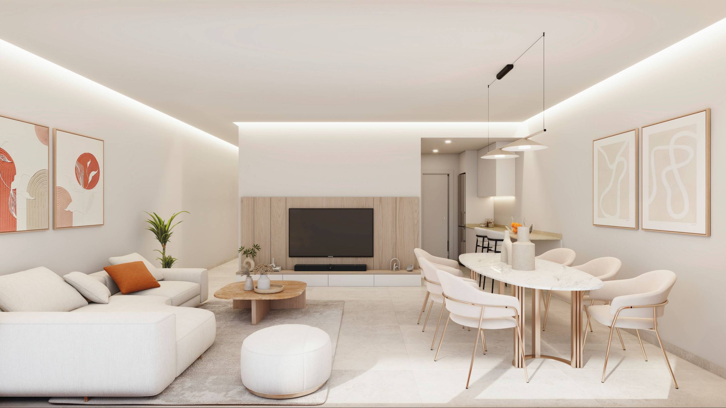 Entrance hallway in ground-floor 3-bedroom new-build apartment, Centro, Guardamar Del Segura