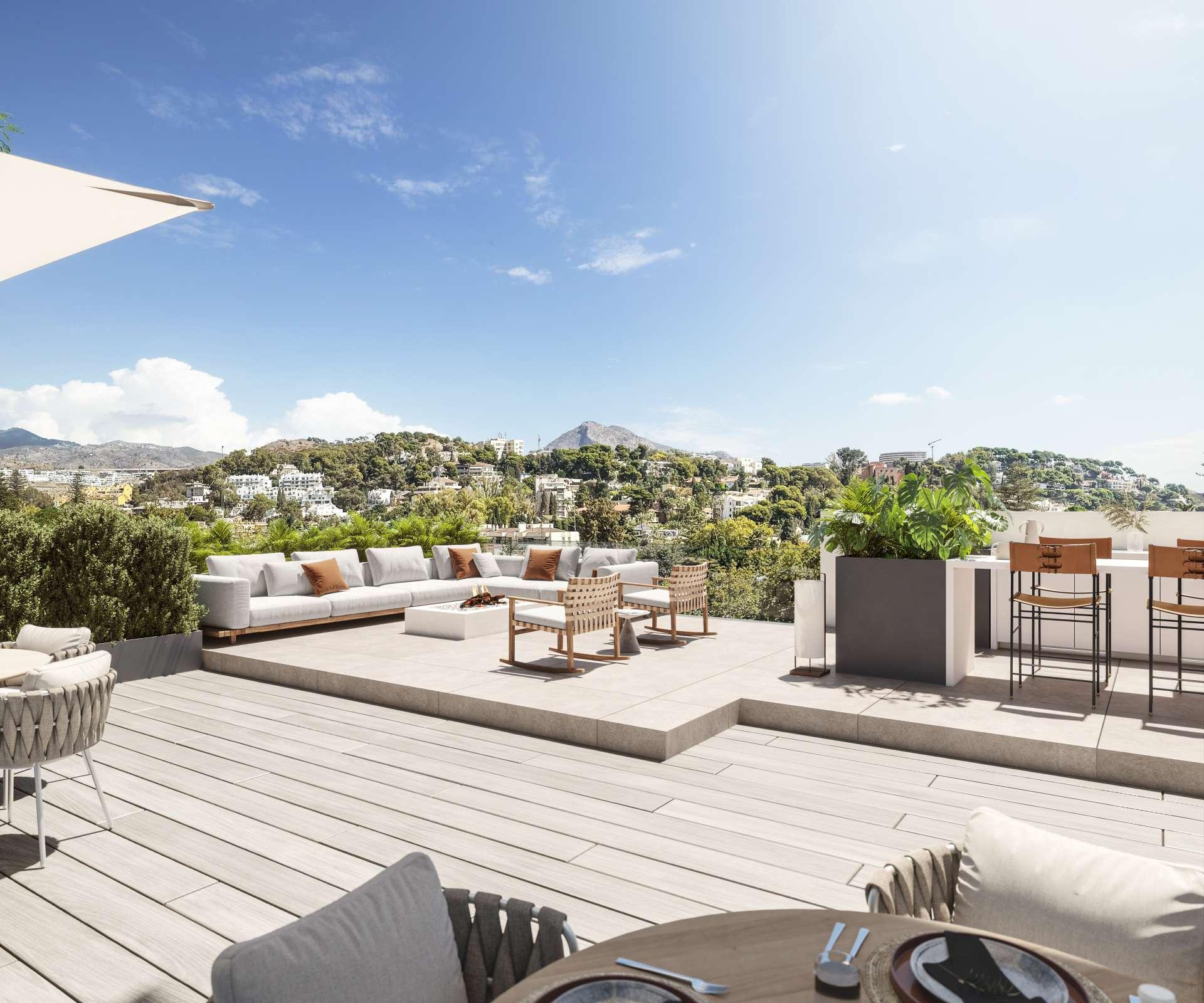 Parking area with electric vehicle charging points, new-build development, Malagueta-Monte Sancha