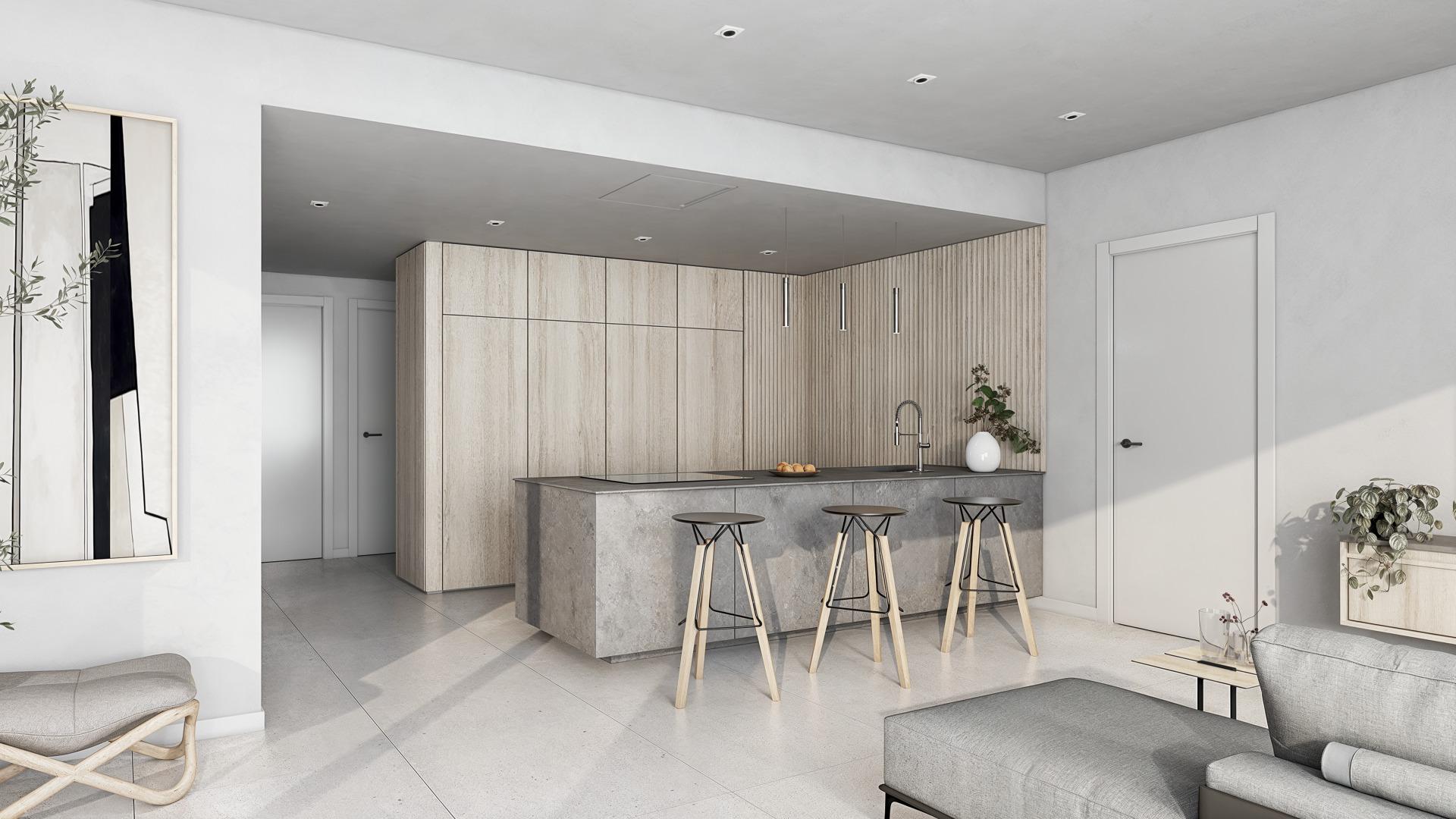 Kitchen worktop and fitted appliances, penthouse, El Castillo, Manilva