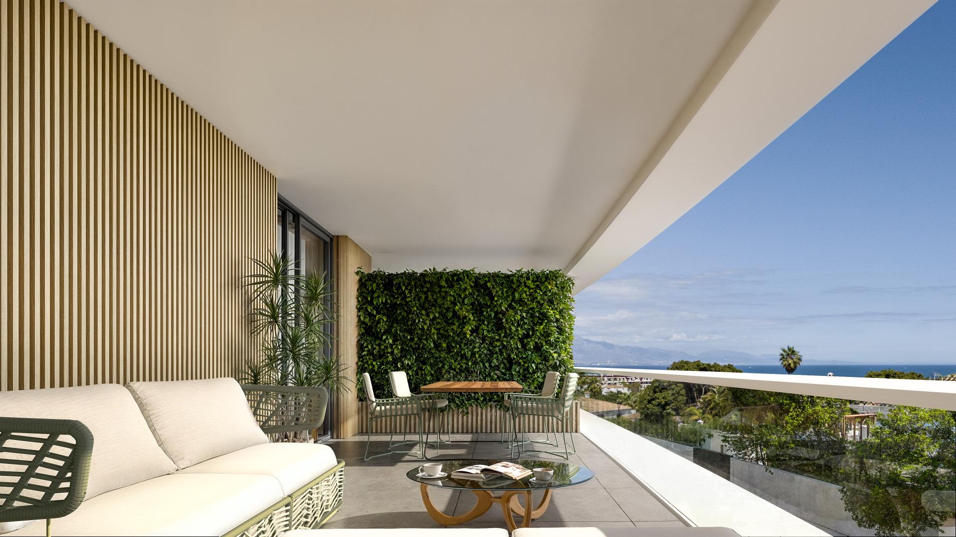 Living area showing double glazing and natural light, penthouse, El Castillo, Manilva