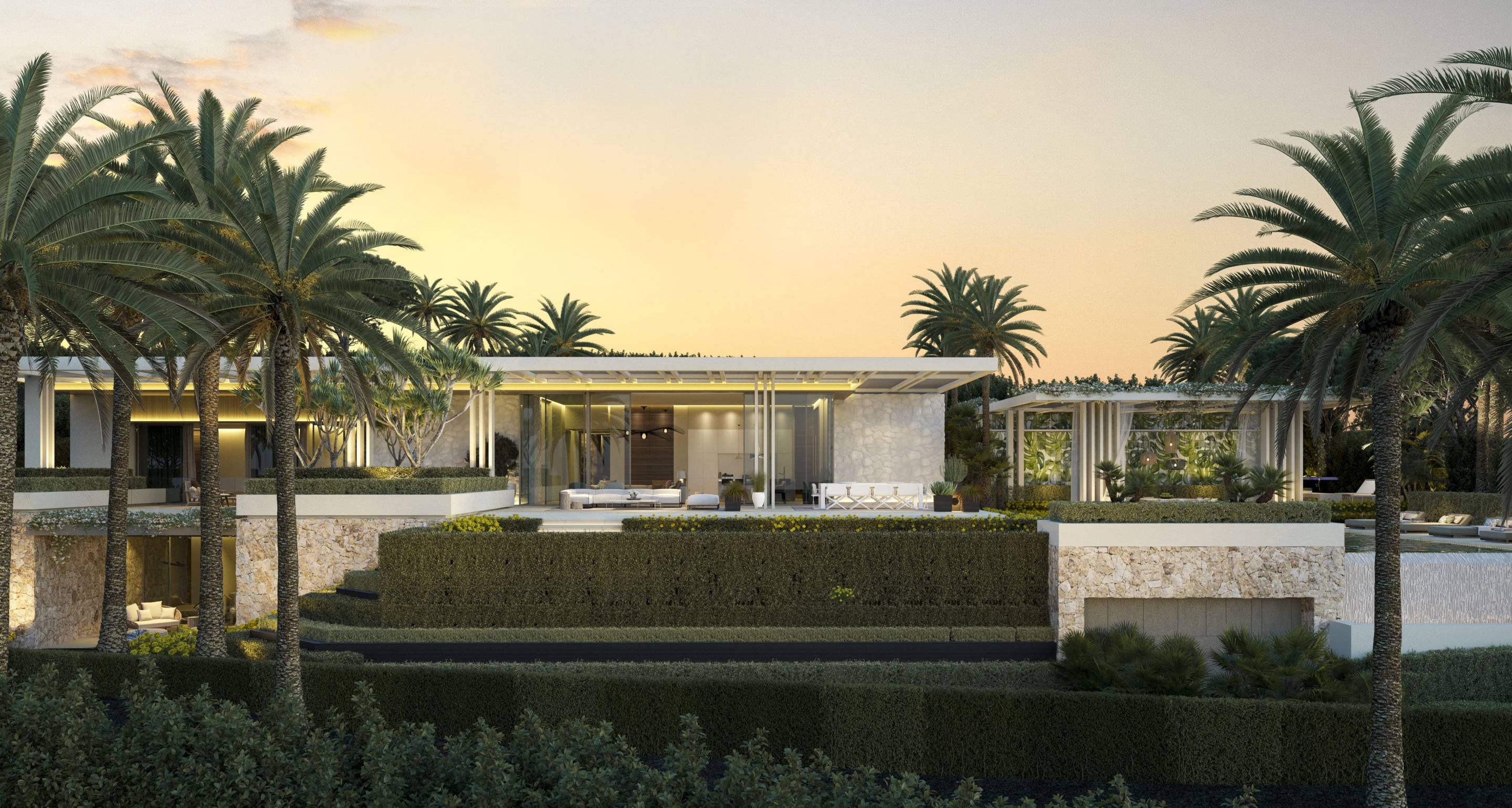Fitted kitchen with island unit in new-build 7-bedroom villa, Las Brisas, Marbella