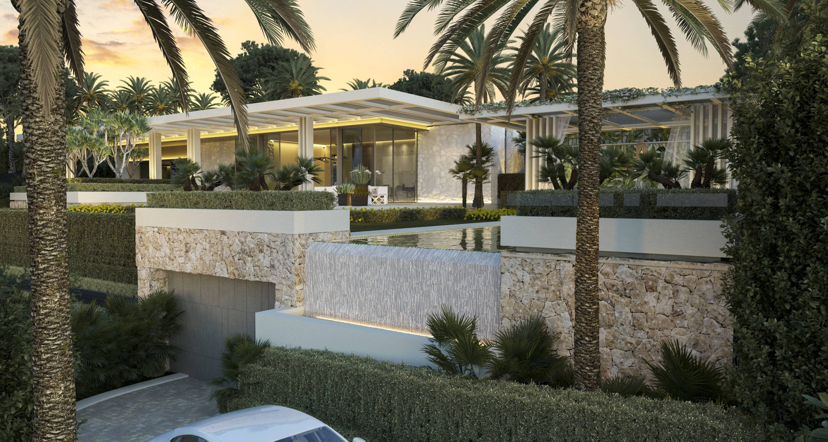 Master bedroom with built-in wardrobes in new-build villa, Las Brisas, Marbella