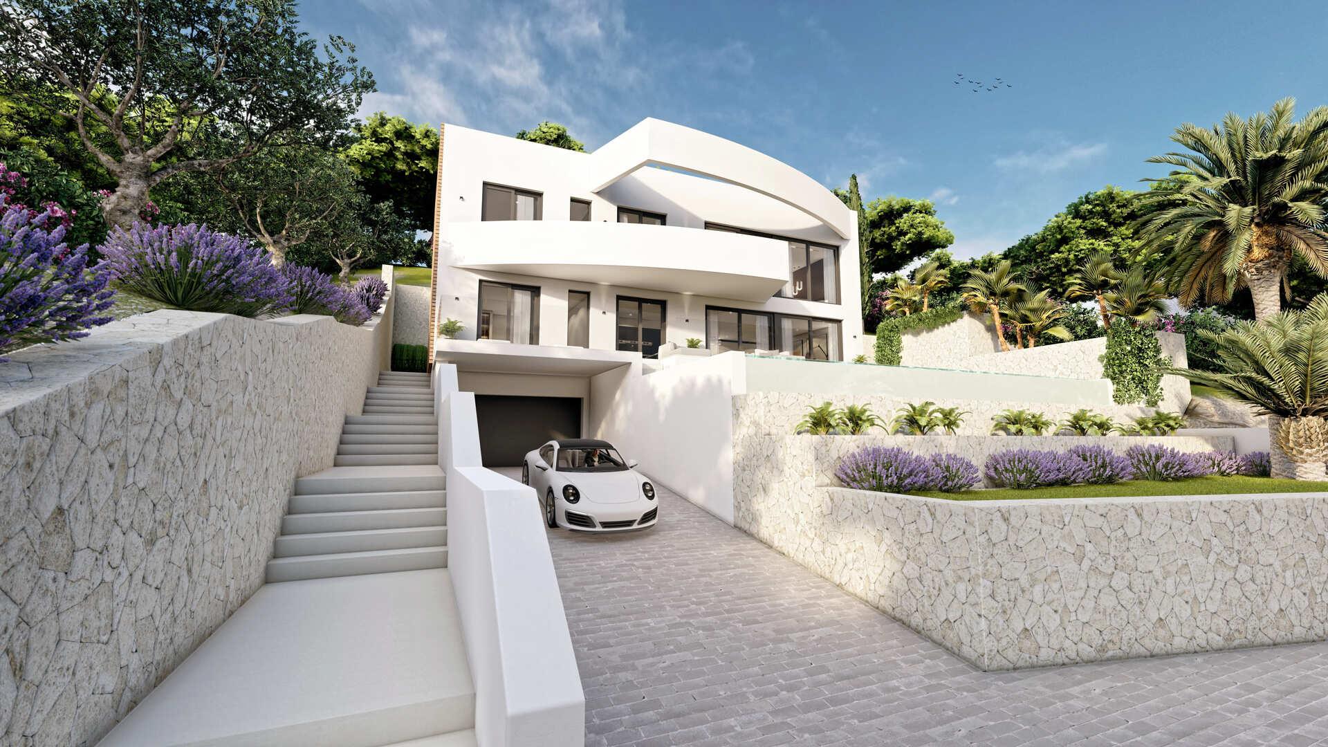 Corridor leading to bedrooms in 4-bedroom new-build villa, Altea la Vella, Altea