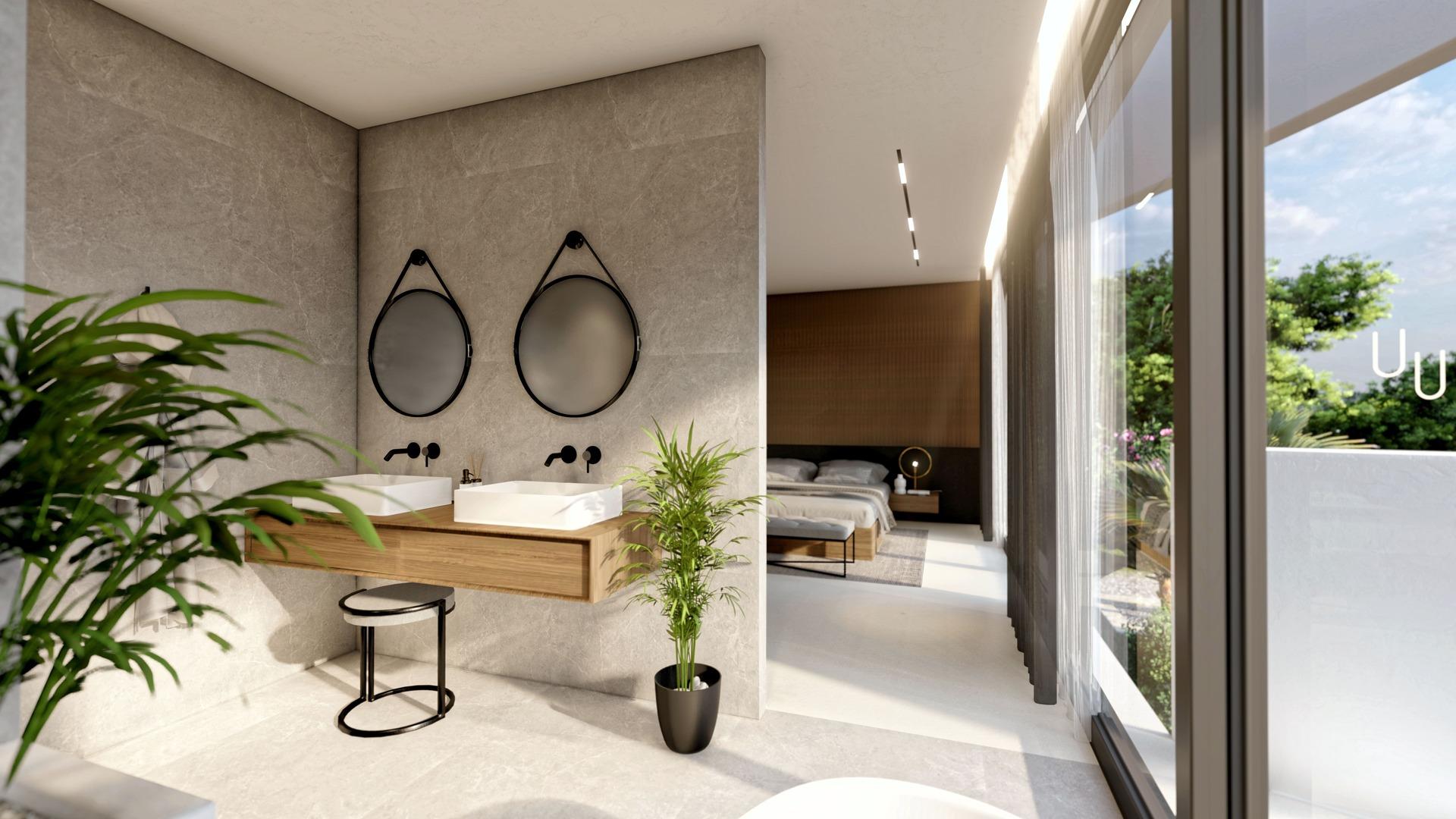 Dining area in new-build villa, Altea la Vella, Altea, with terrace access visible