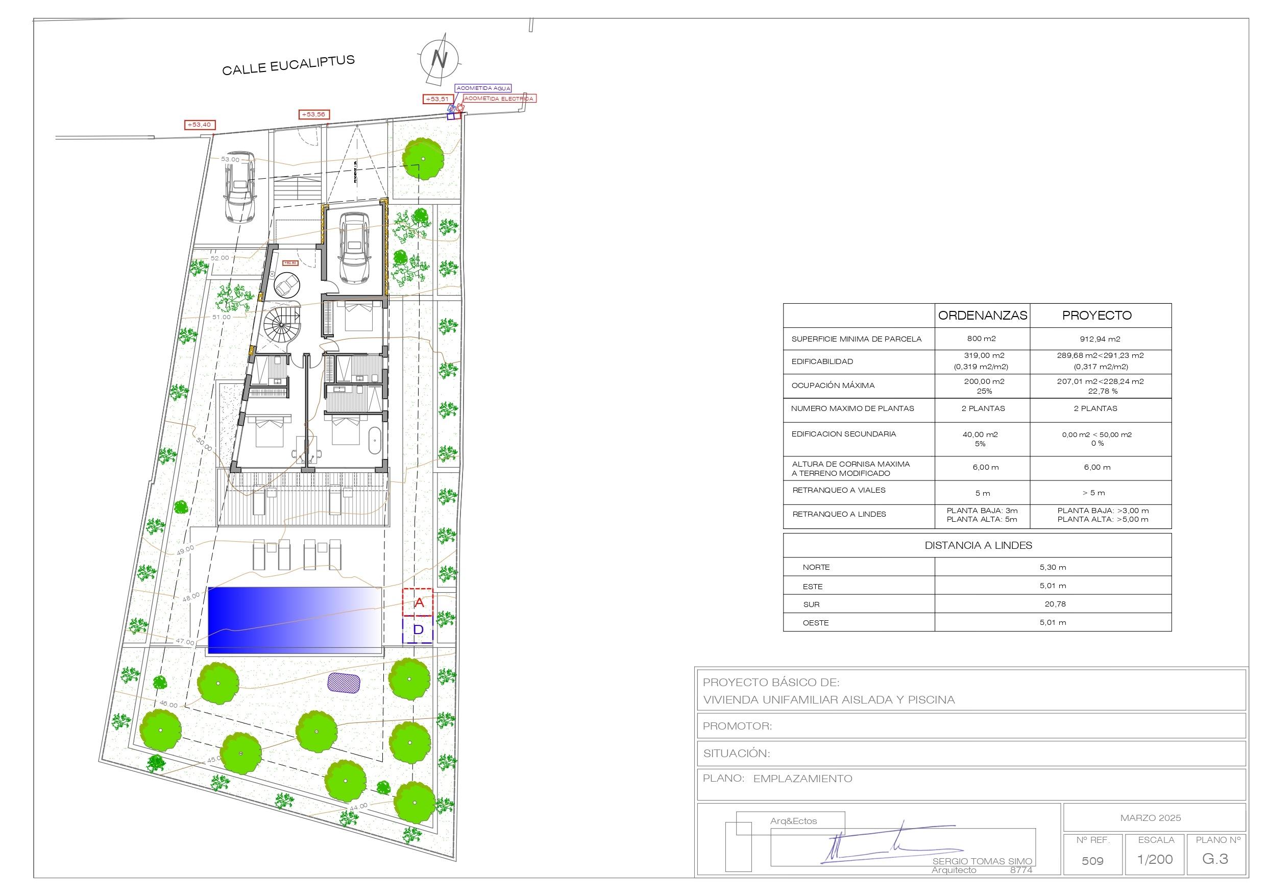 Upper floor plan drawing of new-build villa in Pinar de Advocat-Cometa, Moraira