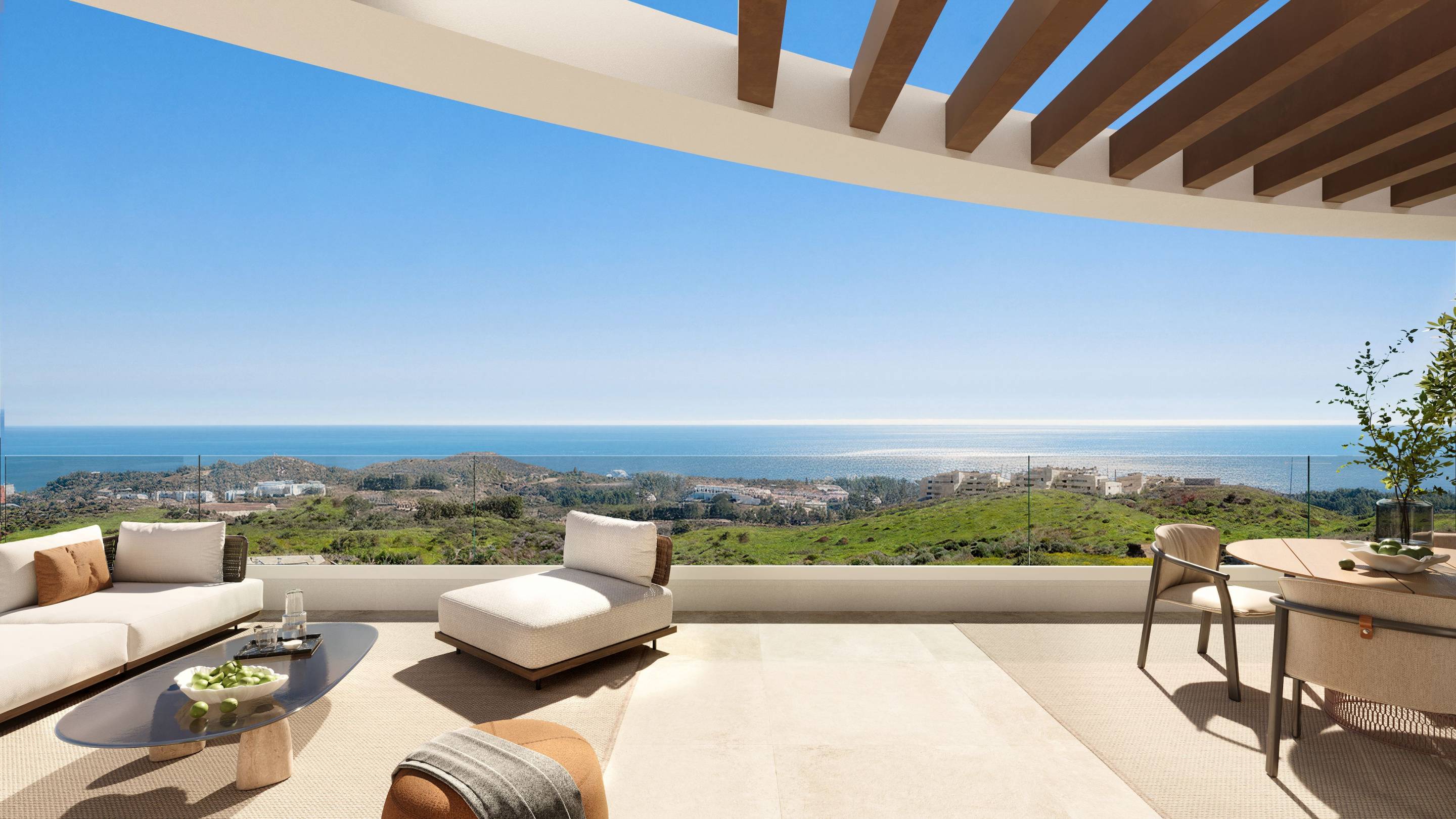Main bedroom with built-in storage in 2-bedroom apartment, Cerros del Águila, Mijas