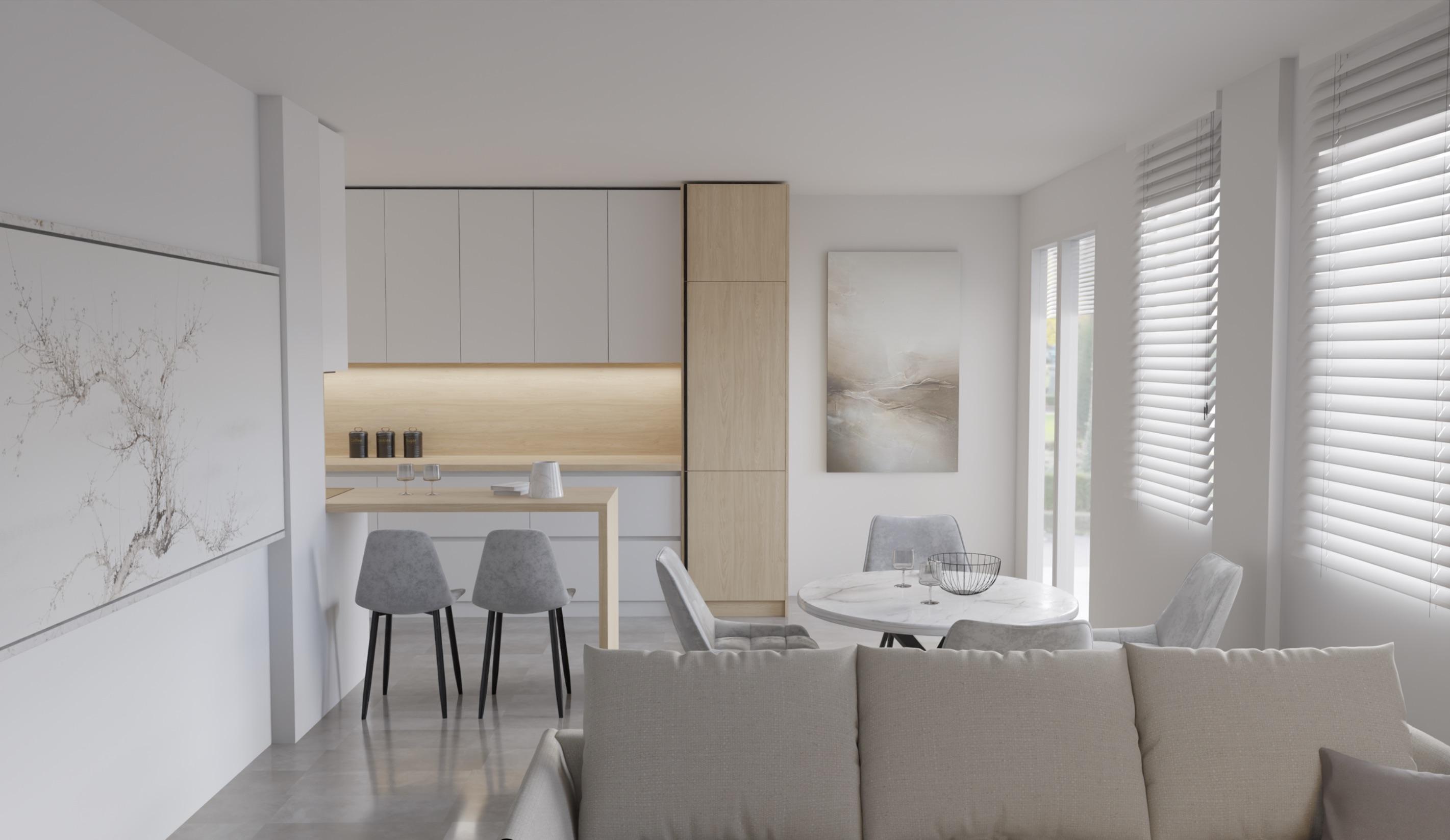 Corridor inside new-build residential complex, Altozano, Alicante