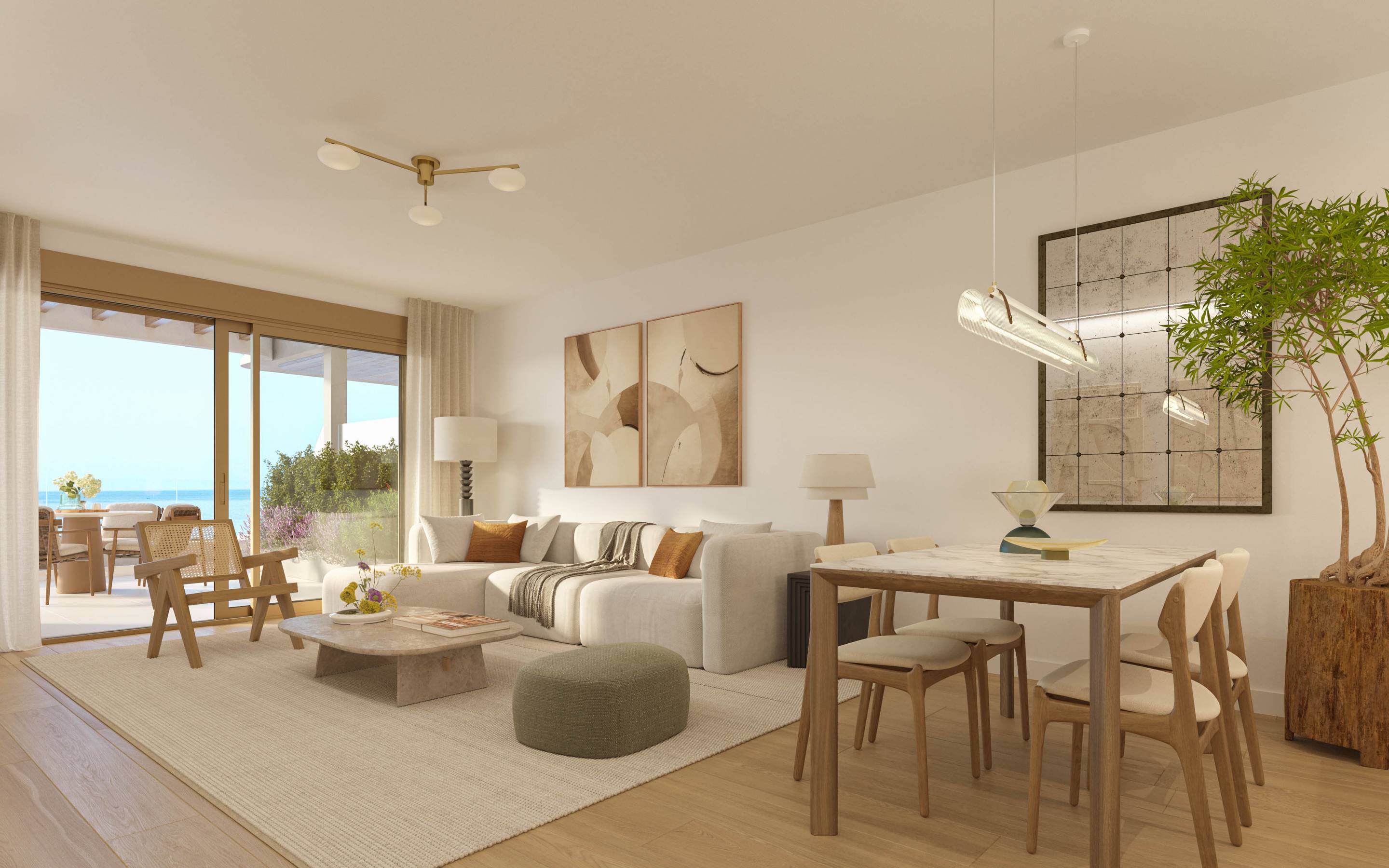 Fitted kitchen with integrated appliances in new-build apartment, El Saltillo, Torremolinos