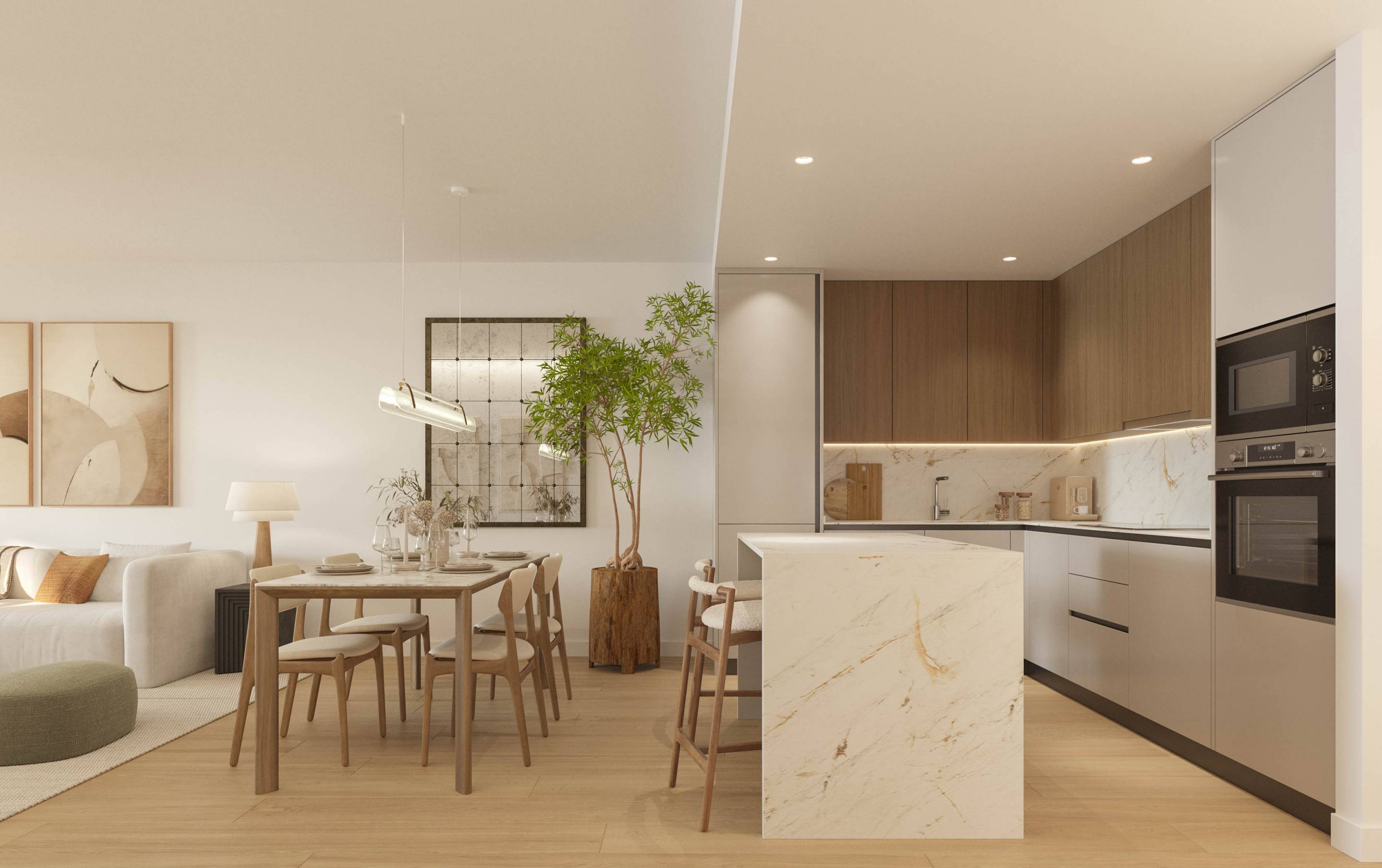 Living room with sliding door access to private terrace, penthouse, El Saltillo, Torremolinos