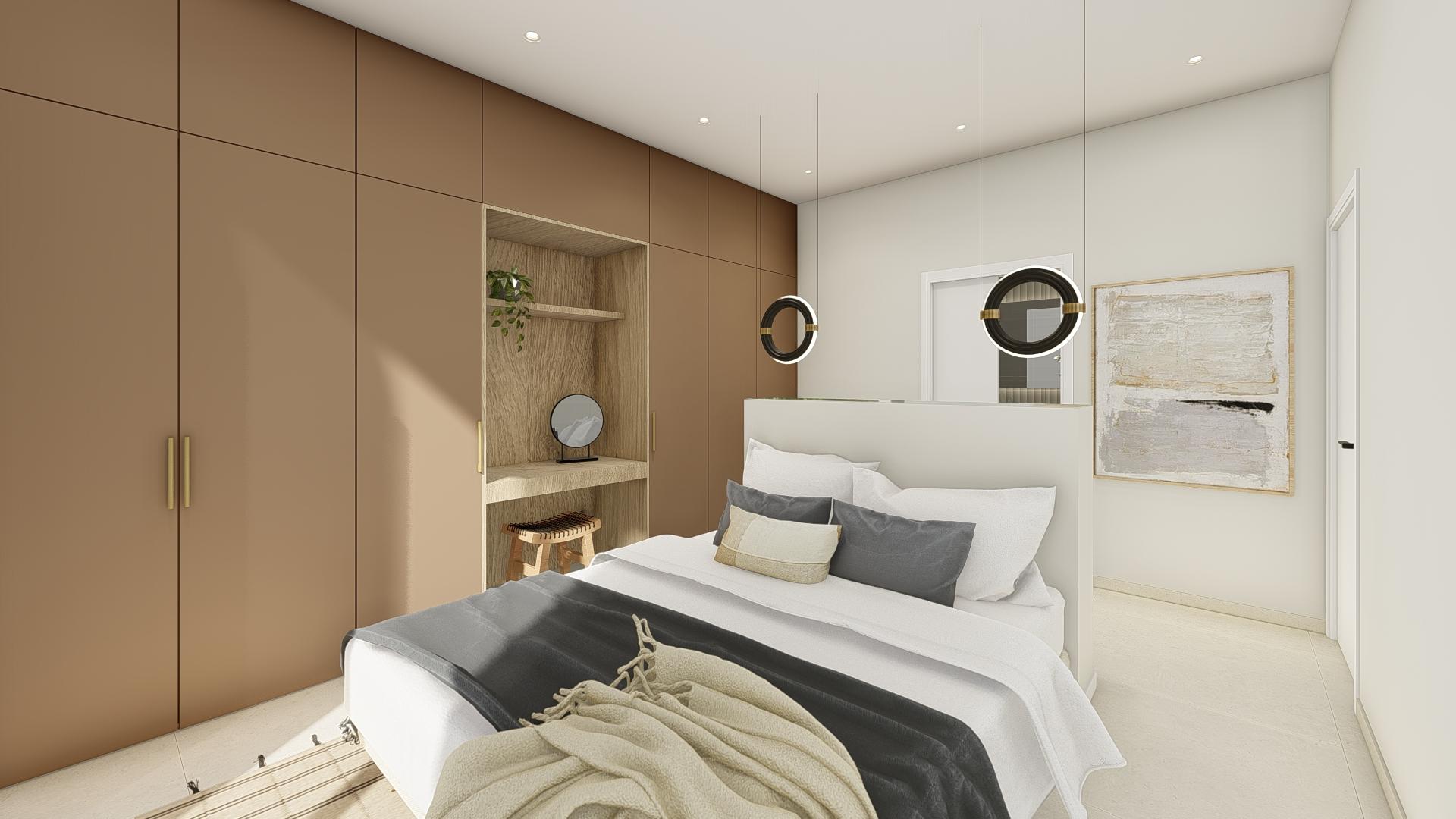 Second bedroom with window, new-build villa, Pla de Cantal, Polop
