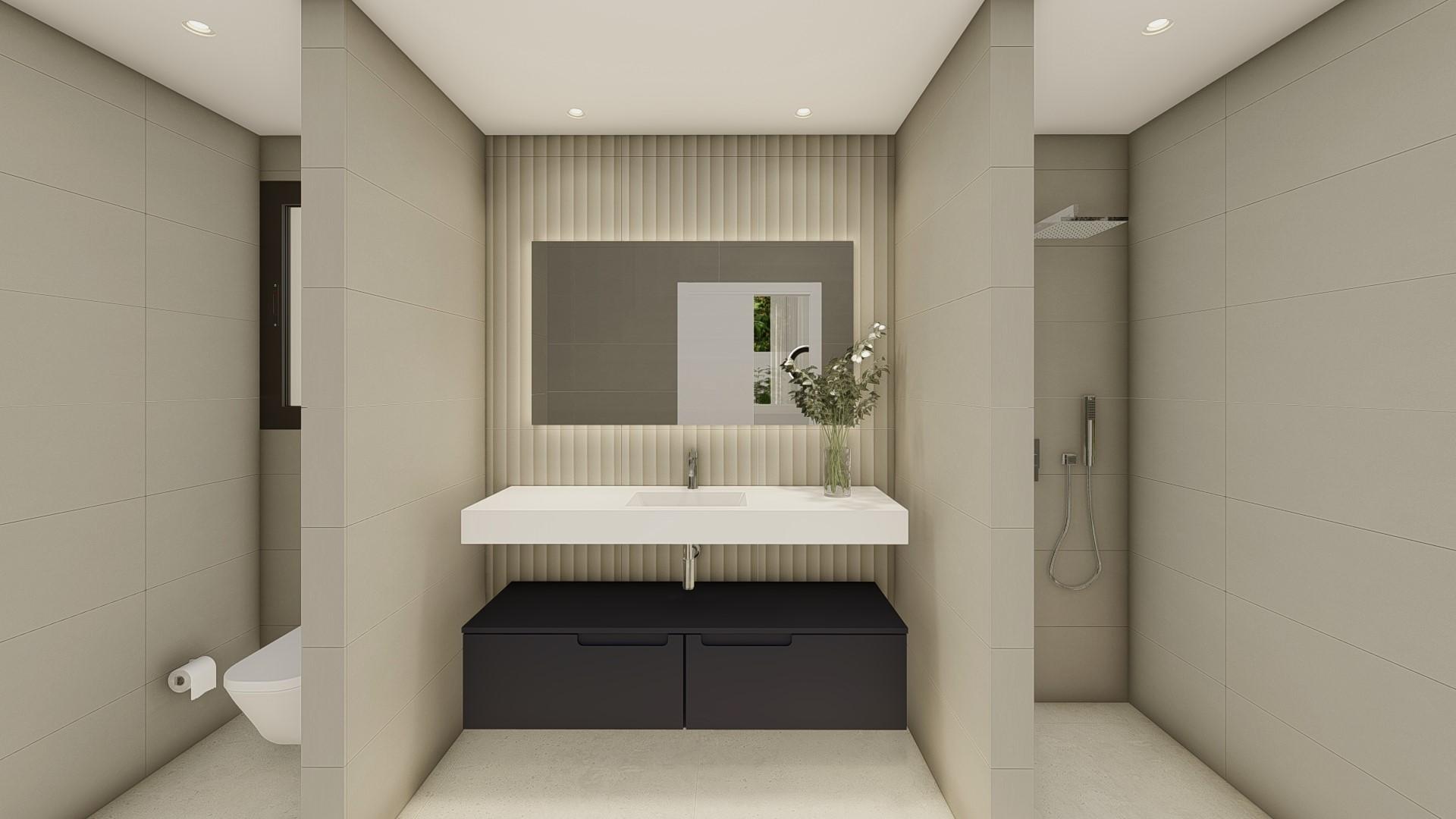 Third bathroom with shower, new-build 3-bedroom villa, Pla de Cantal