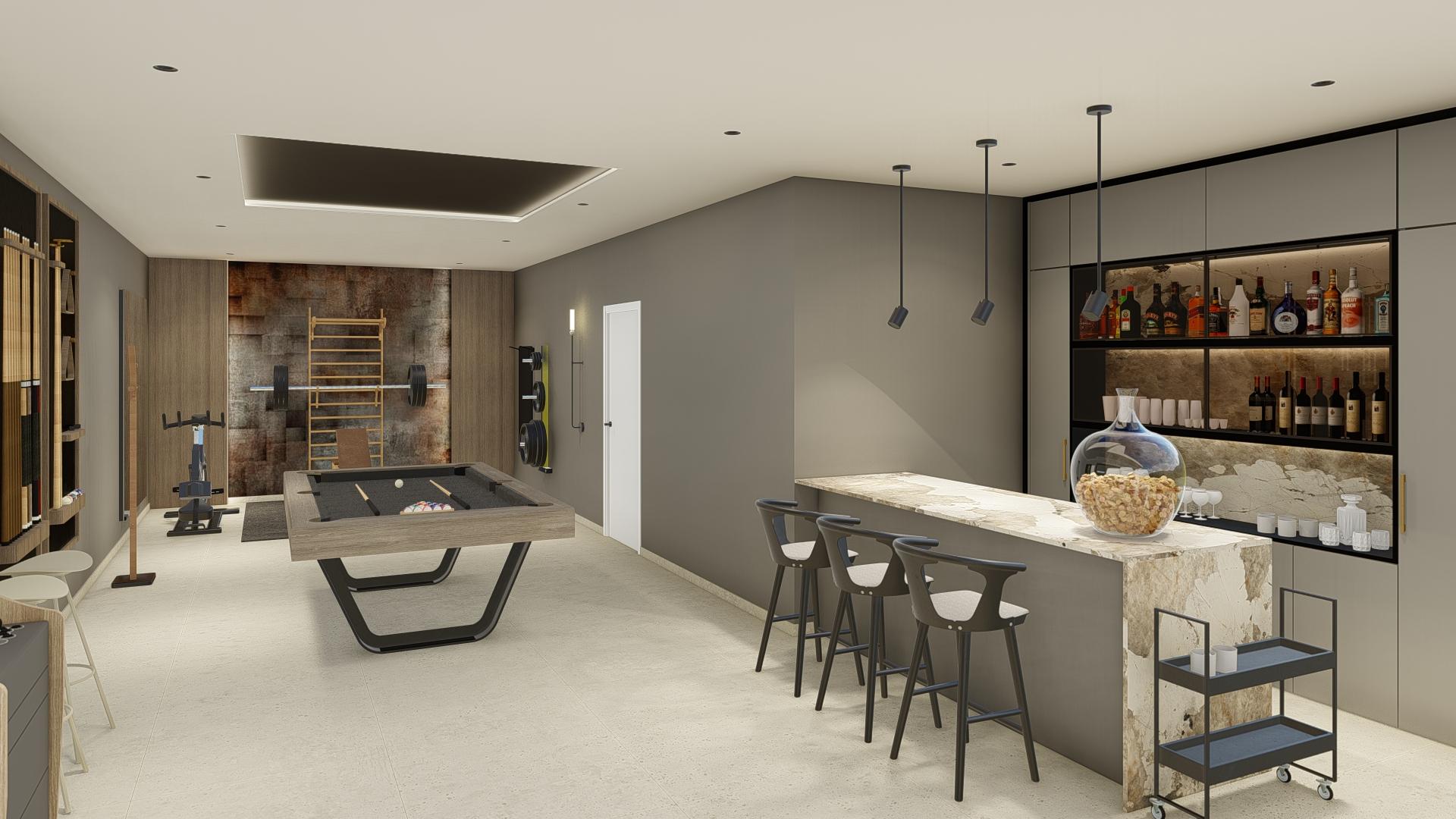 Interior flooring and finish detail, villa in Pla de Cantal, Polop