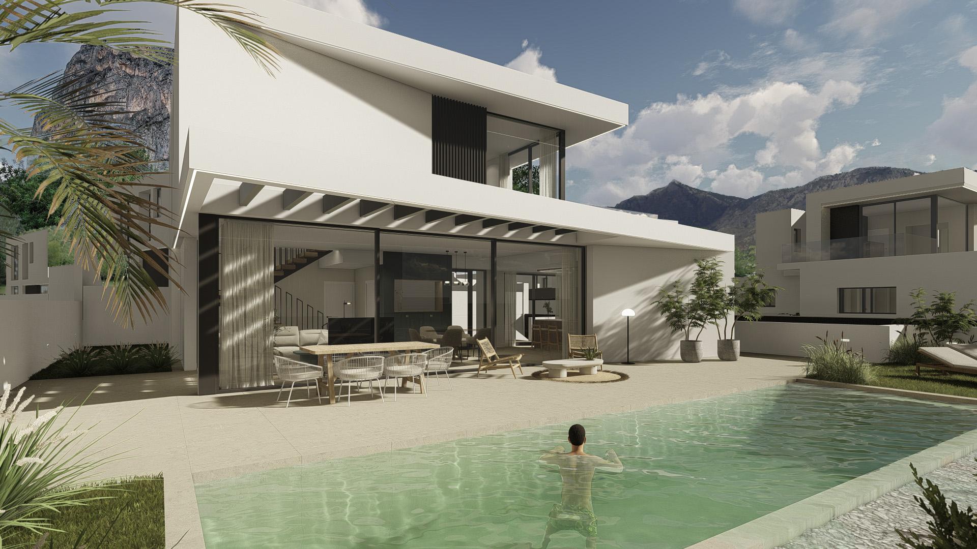 Bedroom with fitted storage units, villa in Pla de Cantal, Polop