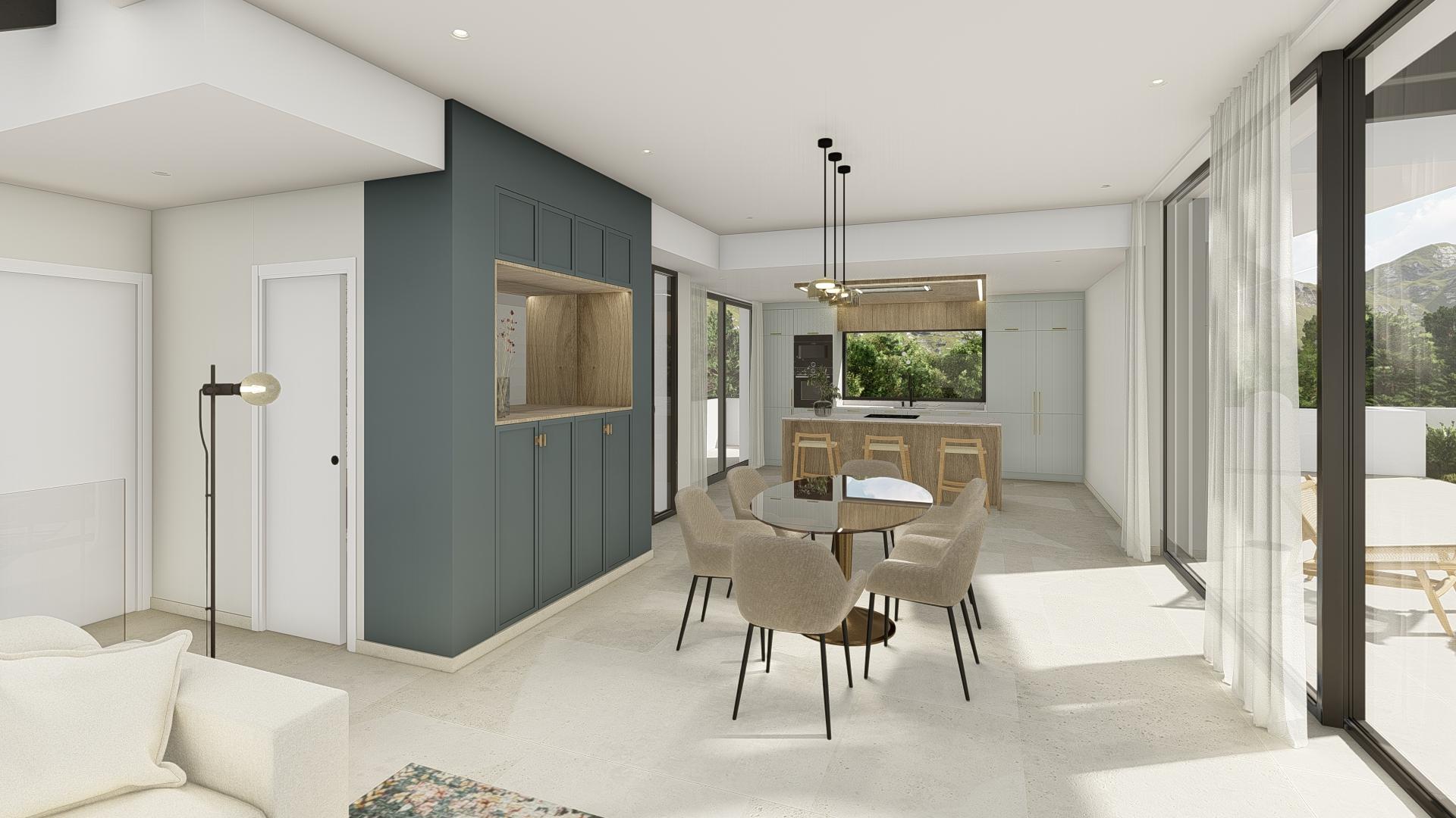 Master bedroom with natural light, new-build villa, Pla de Cantal, Polop