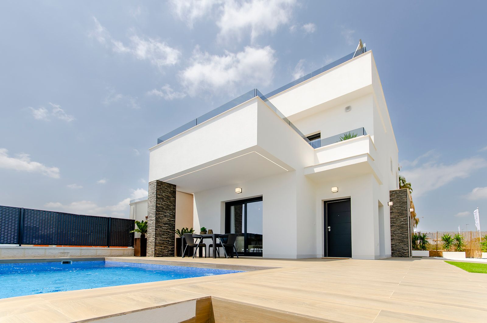 Upper terrace view over development, villa in Desamparados, Orihuela