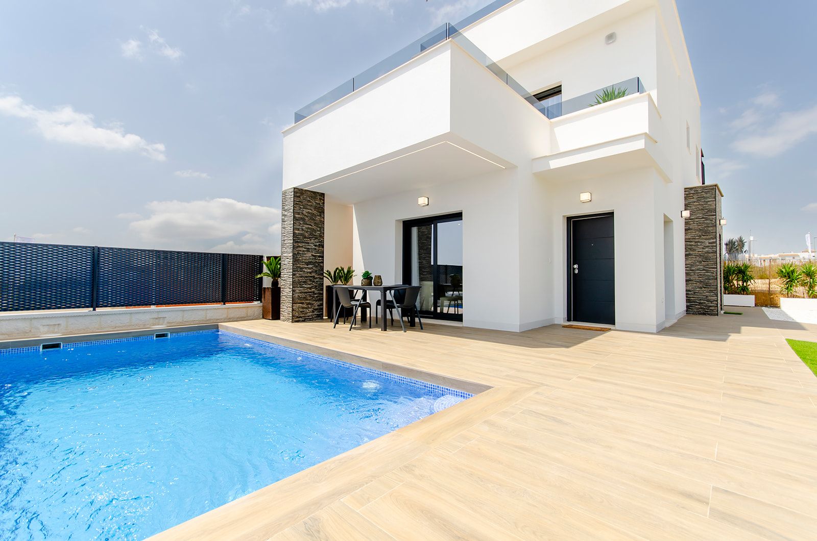 Electric roller shutter detail, new-build villa in Desamparados