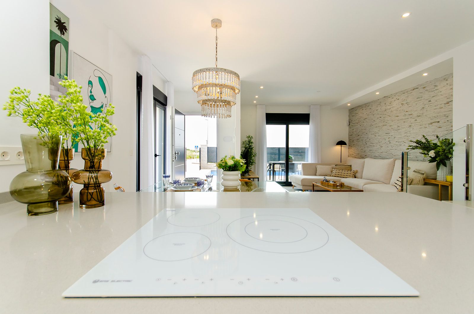 Terrace and pool surrounds, new-build villa in Desamparados, Orihuela