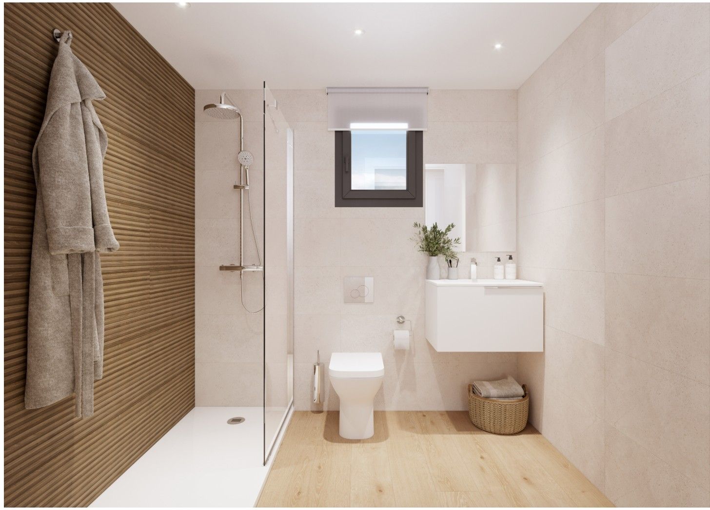 Building lift and entrance lobby in new-build penthouse block, Cala de Villajoyosa